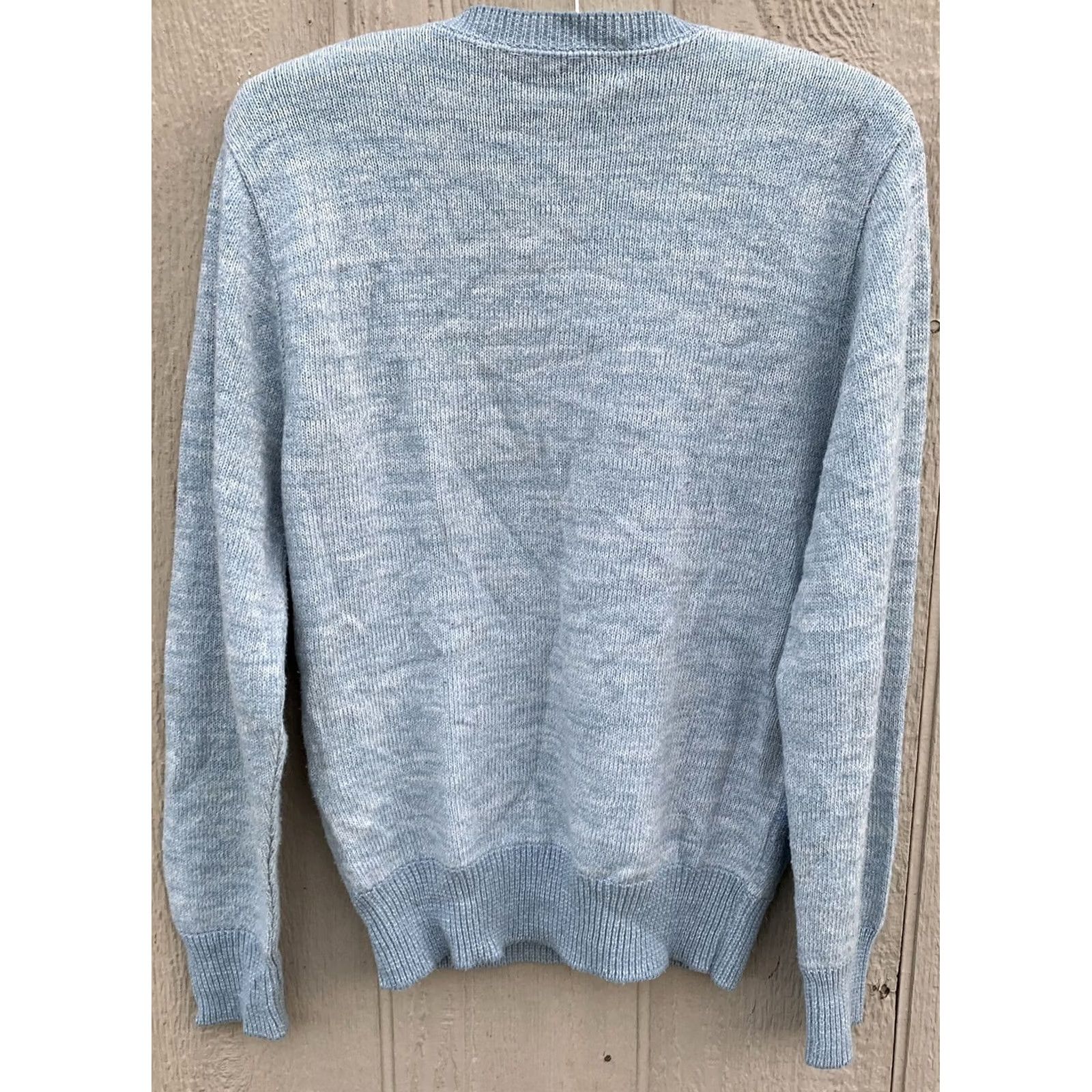 Jantzen VINTAGE Jantzen 100 Sweater Long Sleeve V-Neck Graphic Print Blue Size L Menskeletal Size US L / EU 52-54 / 3 - 6 Thumbnail