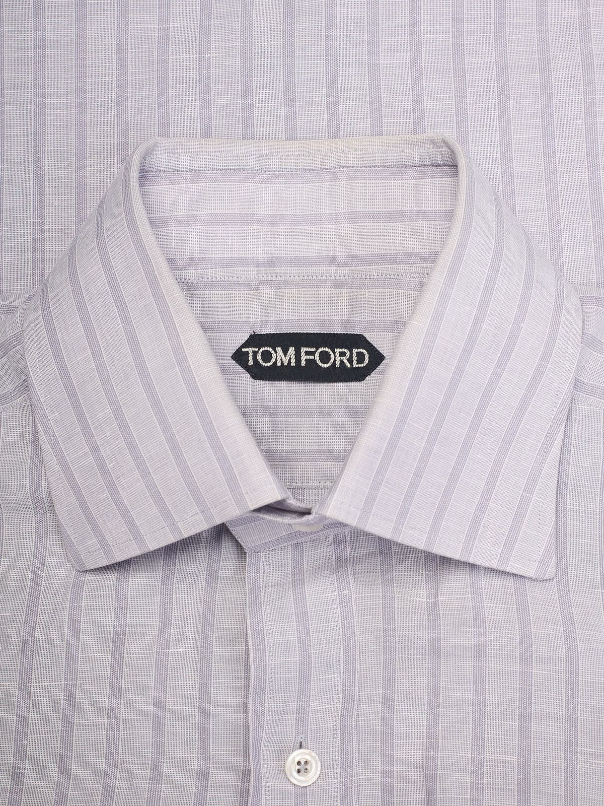 Tom Ford TOM FORD Gray Striped Cotton Dress Shirt EU 42 US 16.5 Size US M / EU 48-50 / 2 - 4 Thumbnail