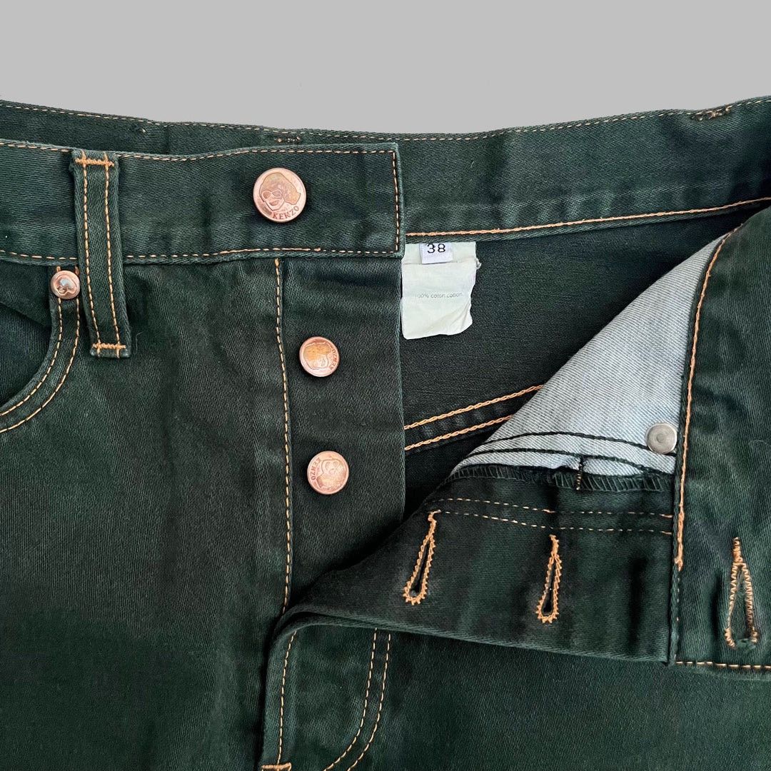 Kenzo × Vintage Kenzo 1990 90s Vintage Denim Designer France Skirt Size 26" / US 2 / IT 38 - 4 Thumbnail