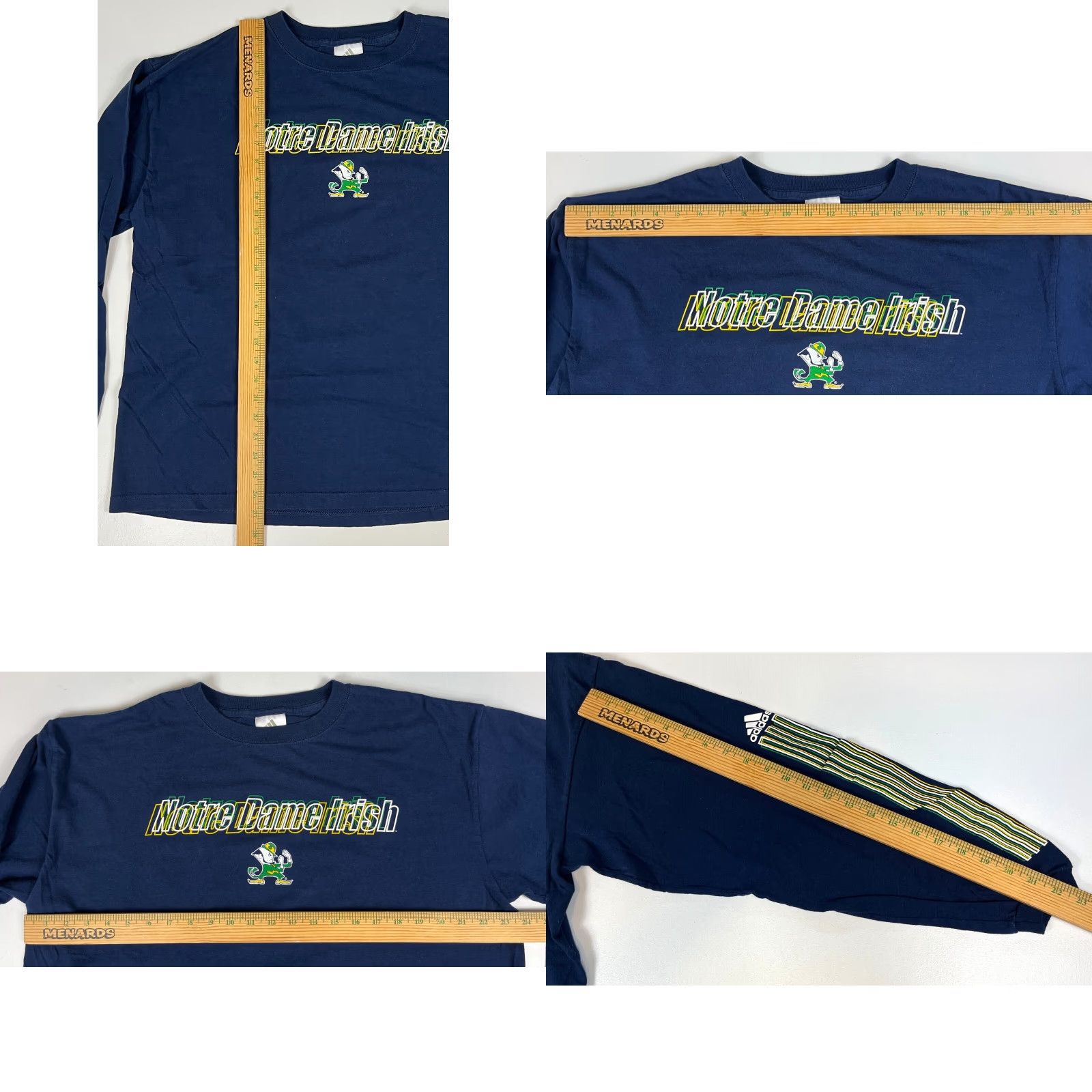 Adidas VINTAGE Adidas Notre Dame Fighting Irish Long Sleeve T-Shirt Mens Size L Blue Cotton Logo 2000s Football Size US L / EU 52-54 / 3 - 8 Thumbnail