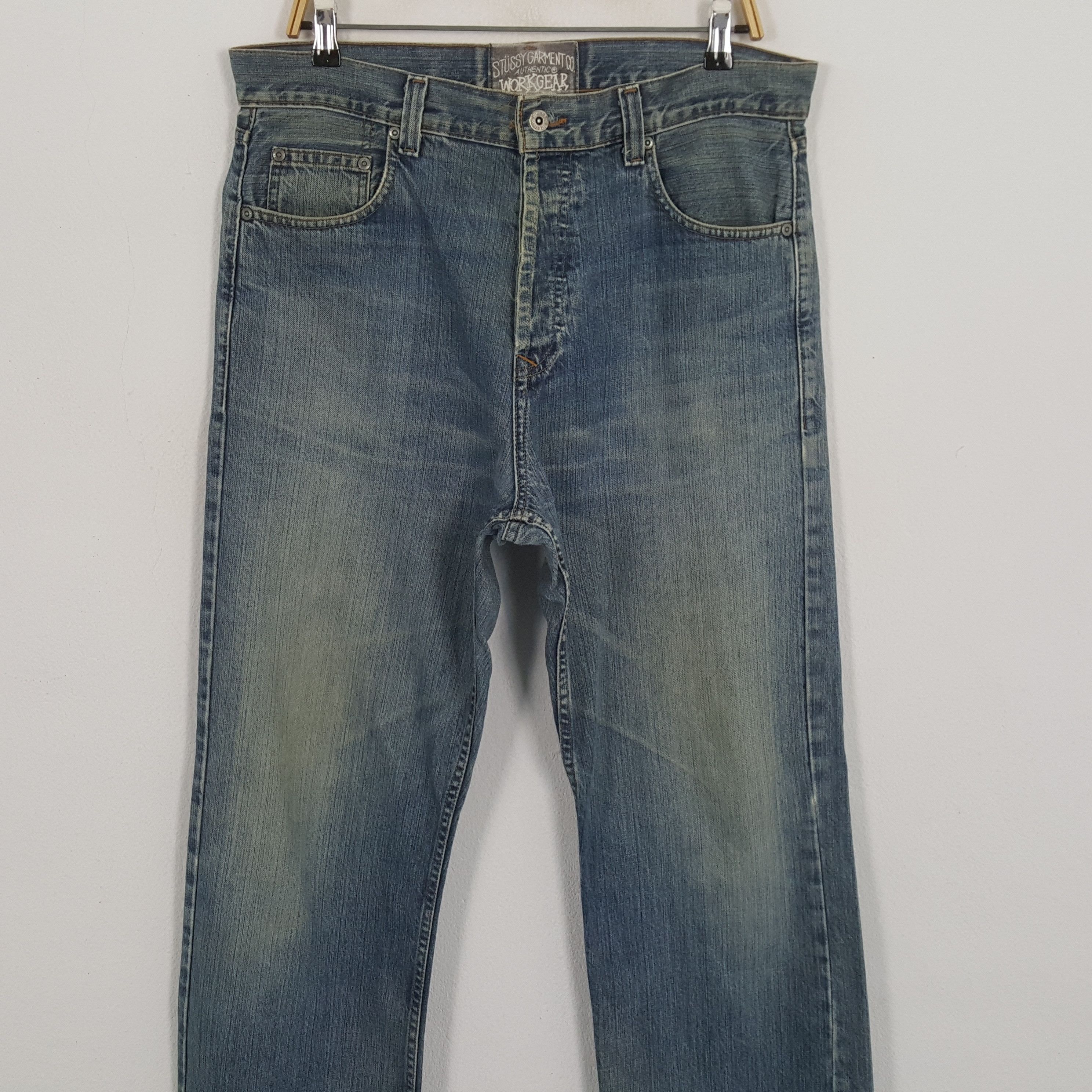 Stussy × Vintage Vintage STUSSY Streetwear Skateboard Logo Style Custom Jeans Size US 35 - 5 Thumbnail