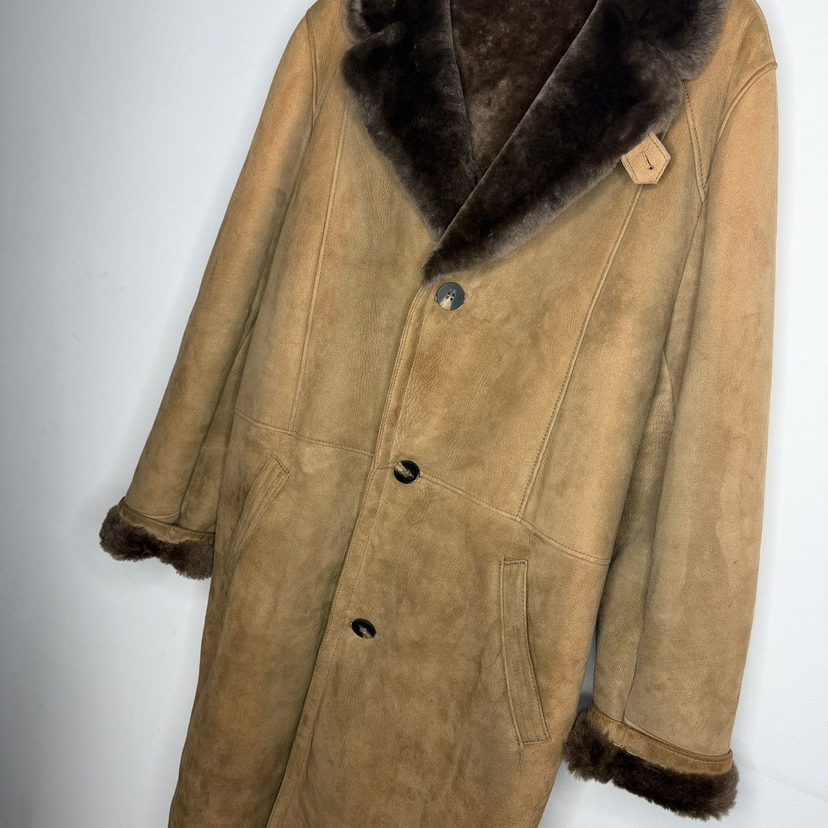 Genuine Leather Vintage Shearling Coat like Prada Size US M / EU 48-50 / 2 - 11 Thumbnail