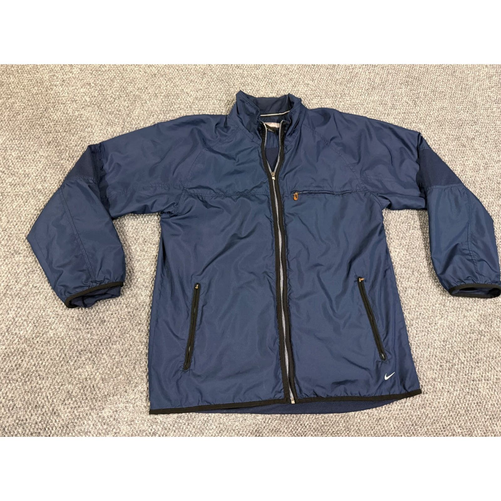 Nike VINTAGE Nike windbreaker jacket Mens M Blue Full Zip Lightweight Windbreaker Logo Sports Activewear Jacket Size US M / EU 48-50 / 2 - 2 Thumbnail
