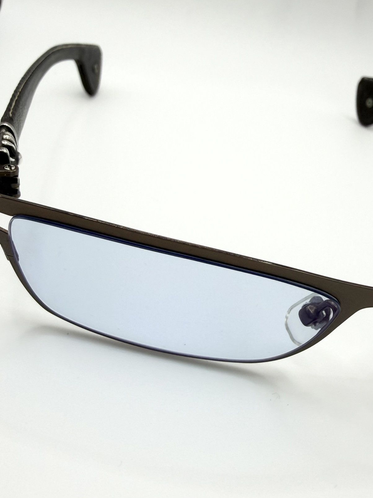Chrome Hearts Chrome Hearts ‘M. Diver’ Cemetery Cross Leather Glass Frames Size ONE SIZE - 6 Thumbnail