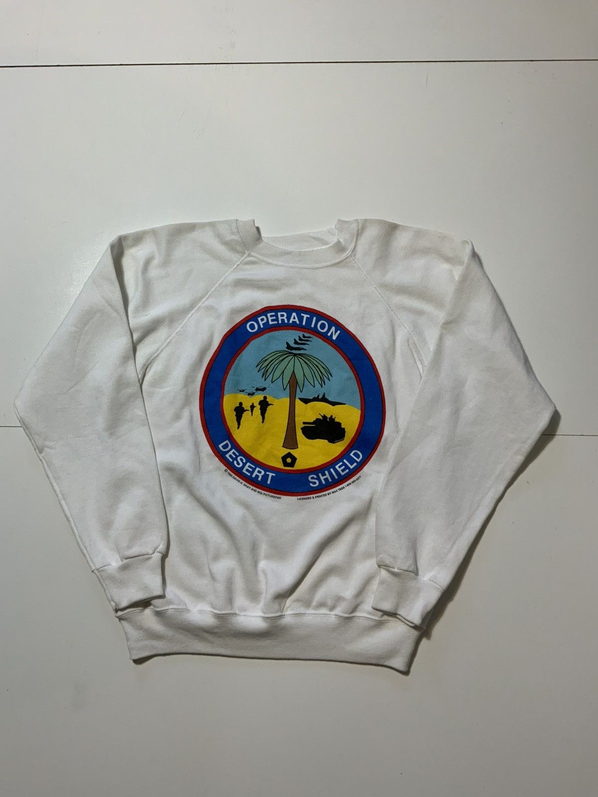 Vintage 1990 Operation Desert Storm Pursuit Peace Flags Sweatshirt Size US L / EU 52-54 / 3 - 1 Thumbnail
