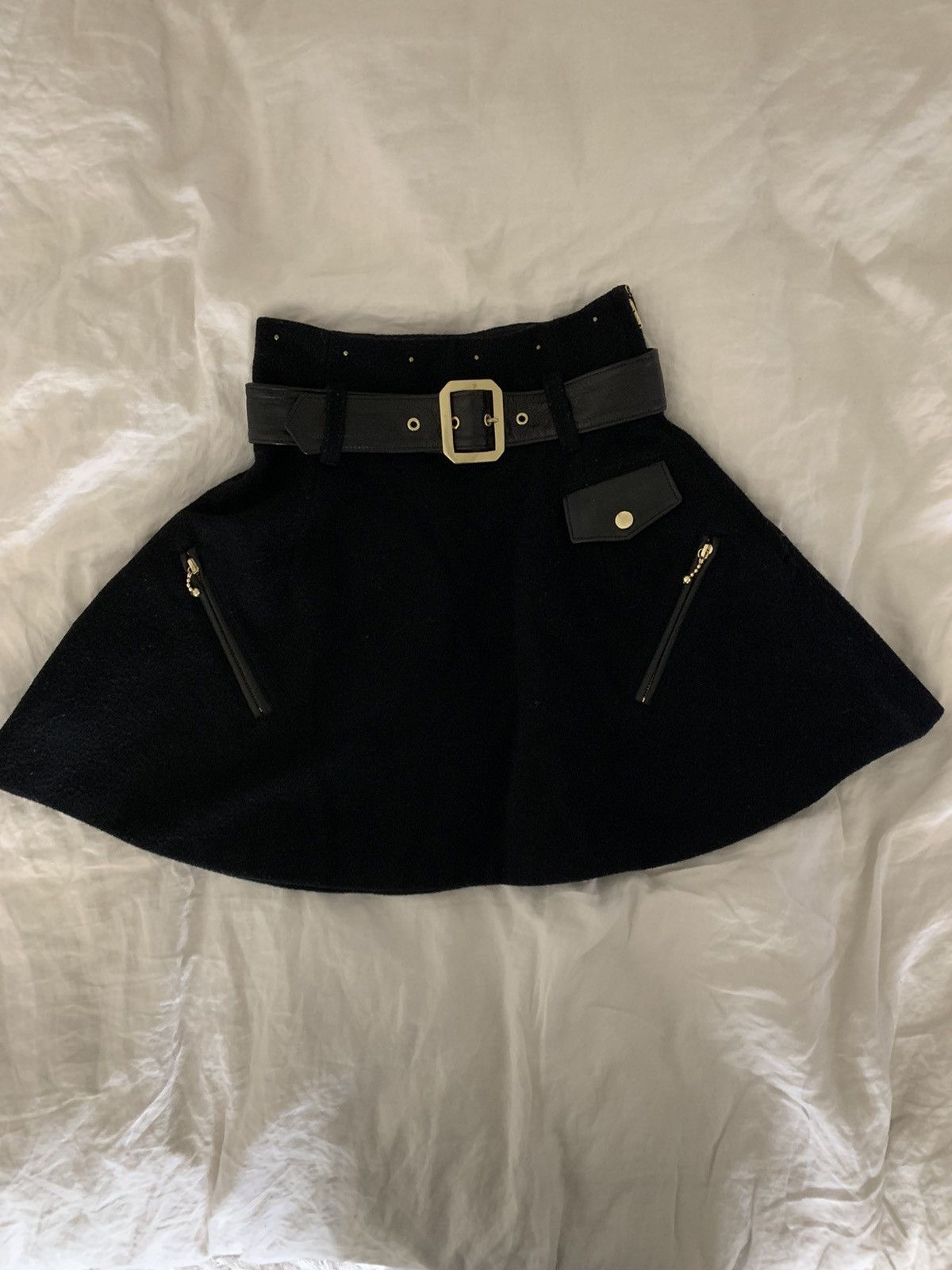 image of Sueundercover Wool Skirt in Black, Women's (Size 26)