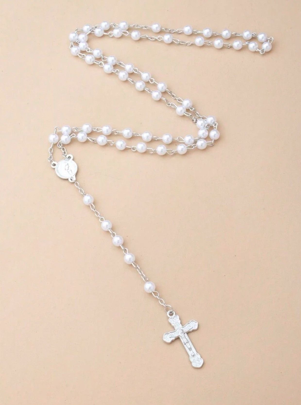 Jewelry CROSS rosary Bead Necklace Size ONE SIZE - 2 Thumbnail