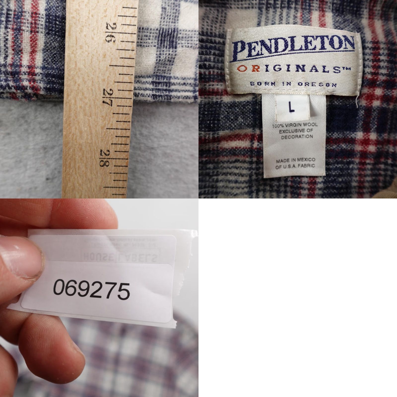 Pendleton VINTAGE Pendleton Shirt Womens Large Blue Plaid Wool Flannel Button Up Size L / US 10 / IT 46 - 8 Thumbnail