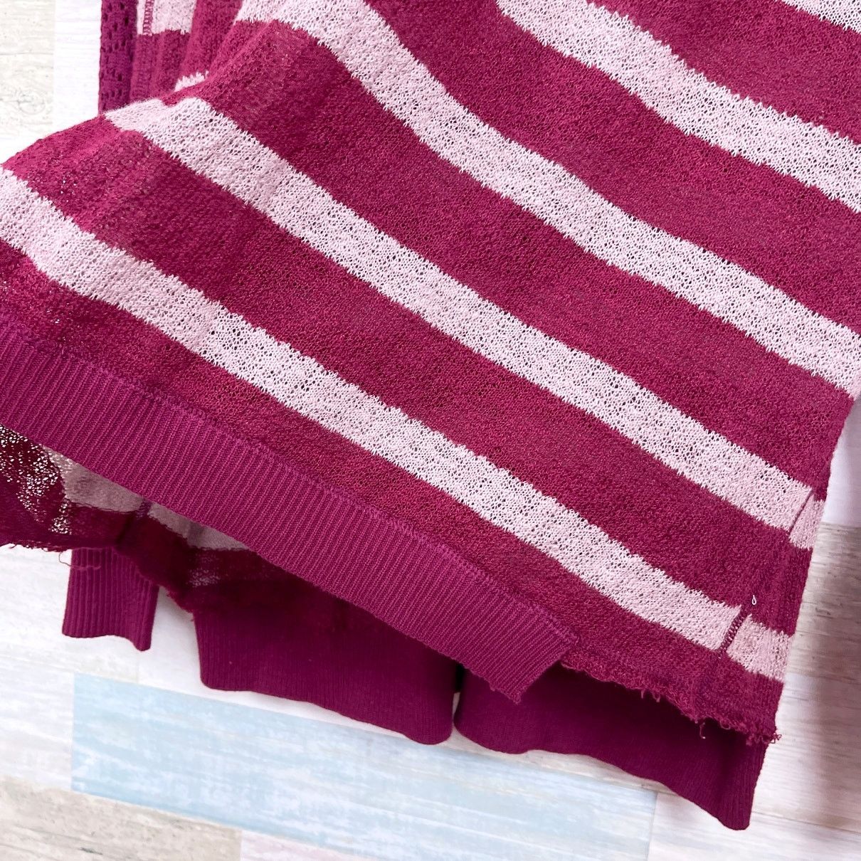 Free People We The Free People Striped Crochet Loose Knit Top Red Women Size S / US 4 / IT 40 - 3 Thumbnail