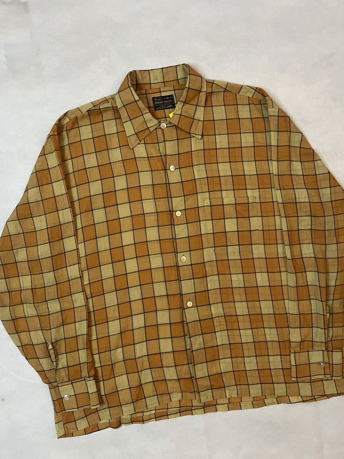 Sears 60's Vintage Sears Perma Prest Button Up Size US XL / EU 56 / 4 - 4 Thumbnail