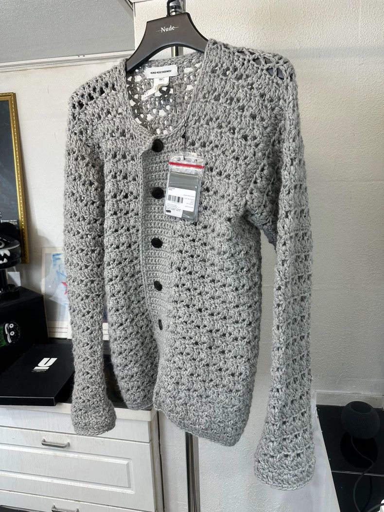 Kiko Kostadinov KIKO KOSTADINOV Size 50Openwork Floral Knit Cardigan 2505- Size US XS / EU 42 / 0 - 2 Thumbnail