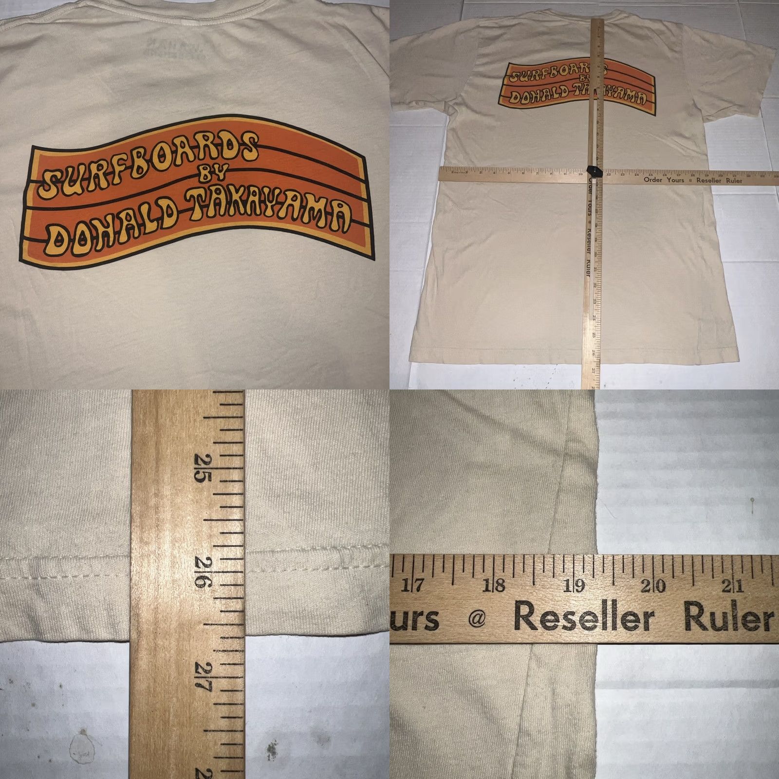 Logo 7 VINTAGE Hawaiian Pro Designs T-Shirt Beig e Regular L Adult Mens Short Sleeve Crew Neck Graphic Print Logo 80s 90s Surfing Retro Beach Size US L / EU 52-54 / 3 - 8 Thumbnail