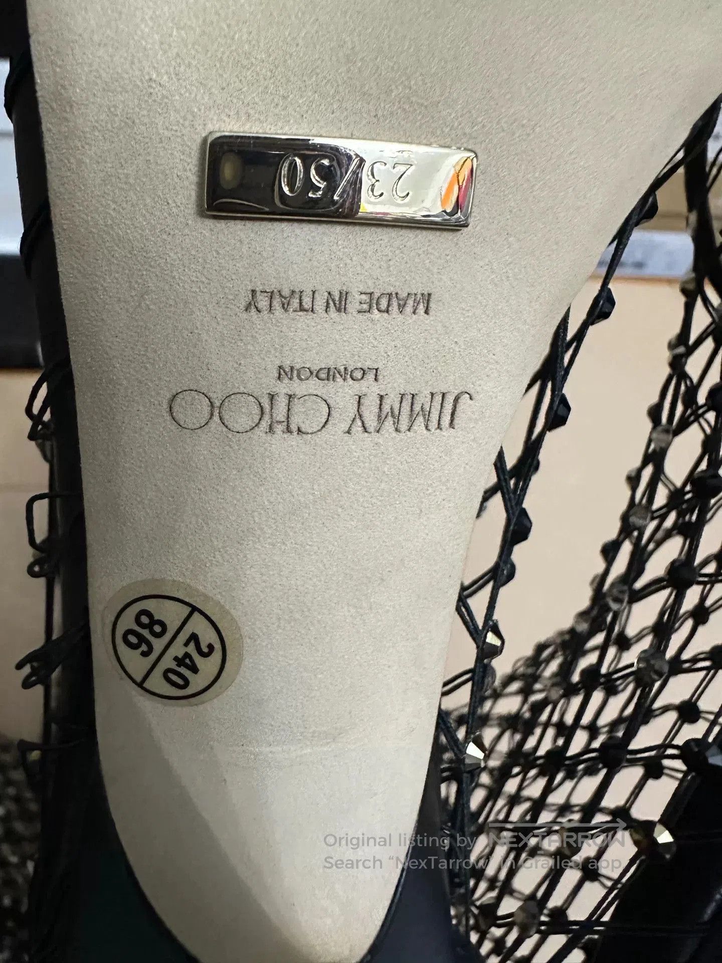 Jimmy Choo Jimmy Choo Black Crystal Mesh Boots. Size US 7 / IT 37 - 8 Thumbnail
