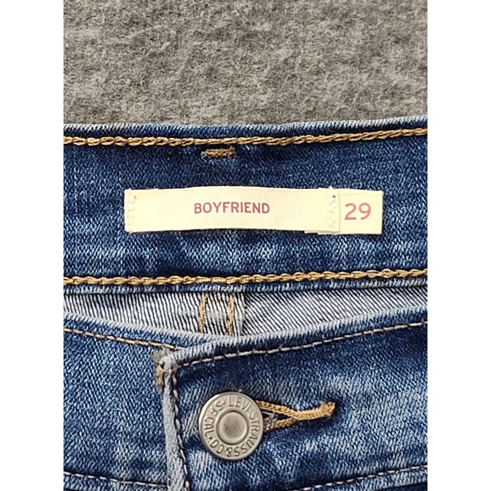 Levi's VINTAGE Levi's Jeans Womens 8 Boyfriend Relaxed Fit Mid Rise Tapered Leg Distressed Blue 5-Pocket Denim Clothing Womens Jeans Boys? Size 30" / US 8 / IT 44 - 2 Thumbnail