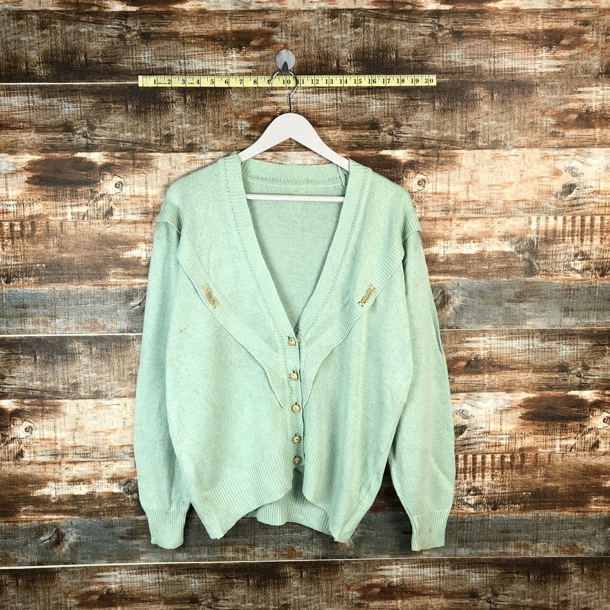 Japanese Brand Japanese Brand Green Cardigan Knitwear #A1360 Size XL / US 12-14 / IT 48-50 - 1 Thumbnail