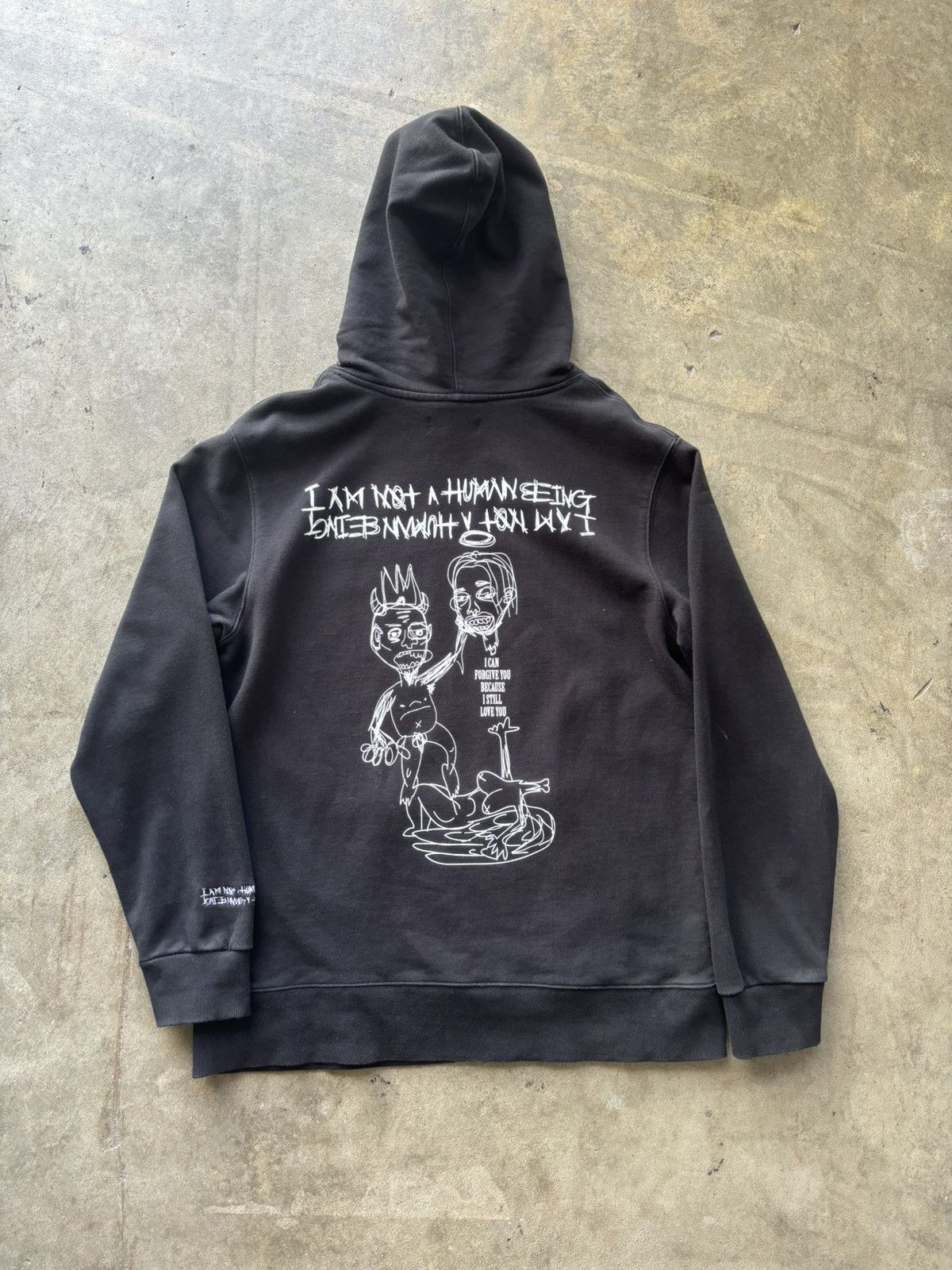 image of I Am Not A Human Being Hoodie in Black, Men's (Size Large)