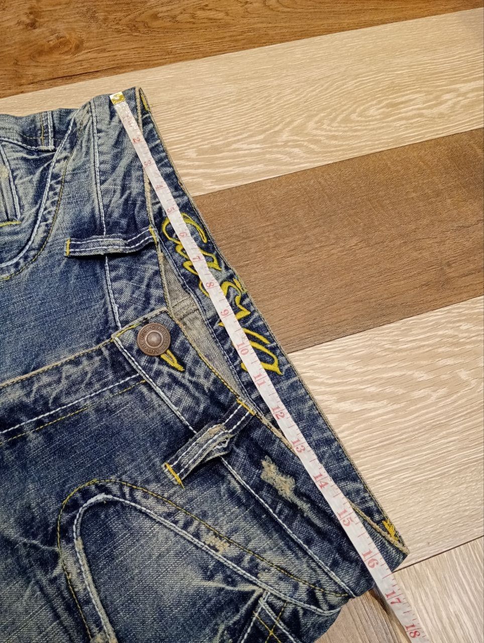 Japanese Brand CASVA BLUE DISTRESSED BLUE DENIM FLARED PANTS Size US 33 - 10 Thumbnail