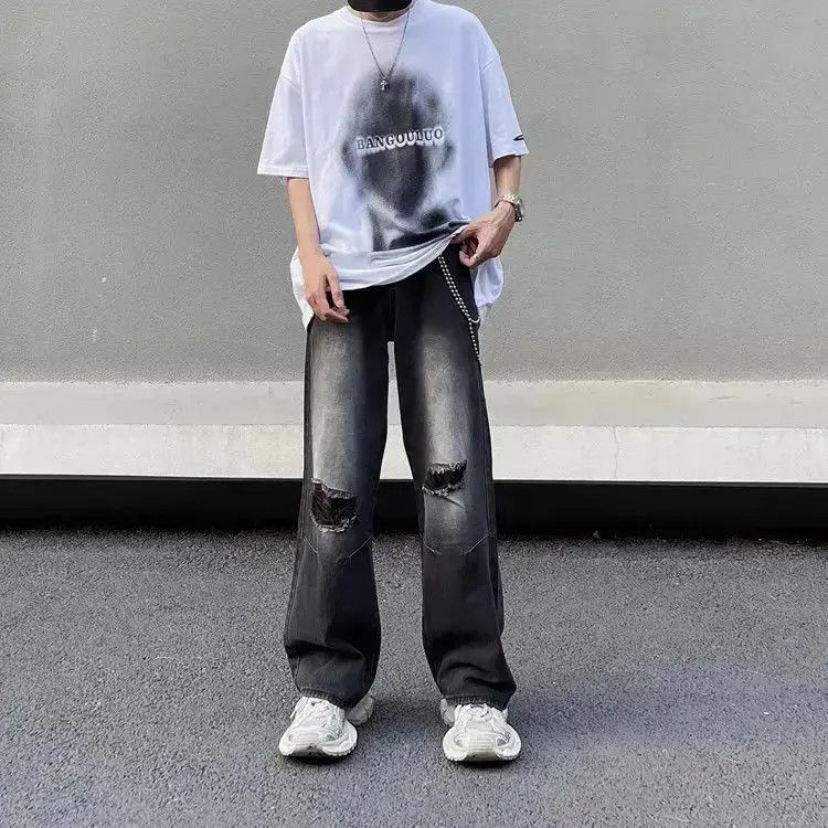Japanese Brand Retro washed distressed jeans Size US 32 / EU 48 - 1 Thumbnail