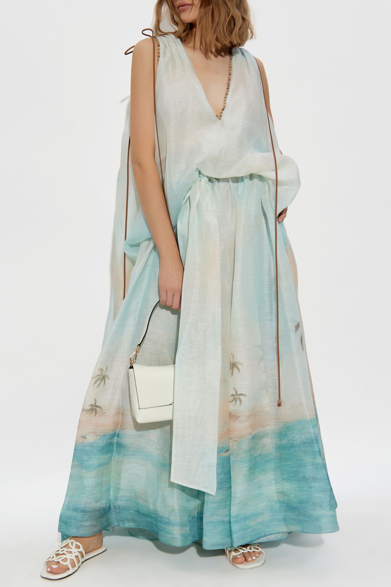Zimmermann oc11z0226 Runway Illuminate Plunge Gown In Multicolor Size L / US 10 / IT 46 - 2 Thumbnail