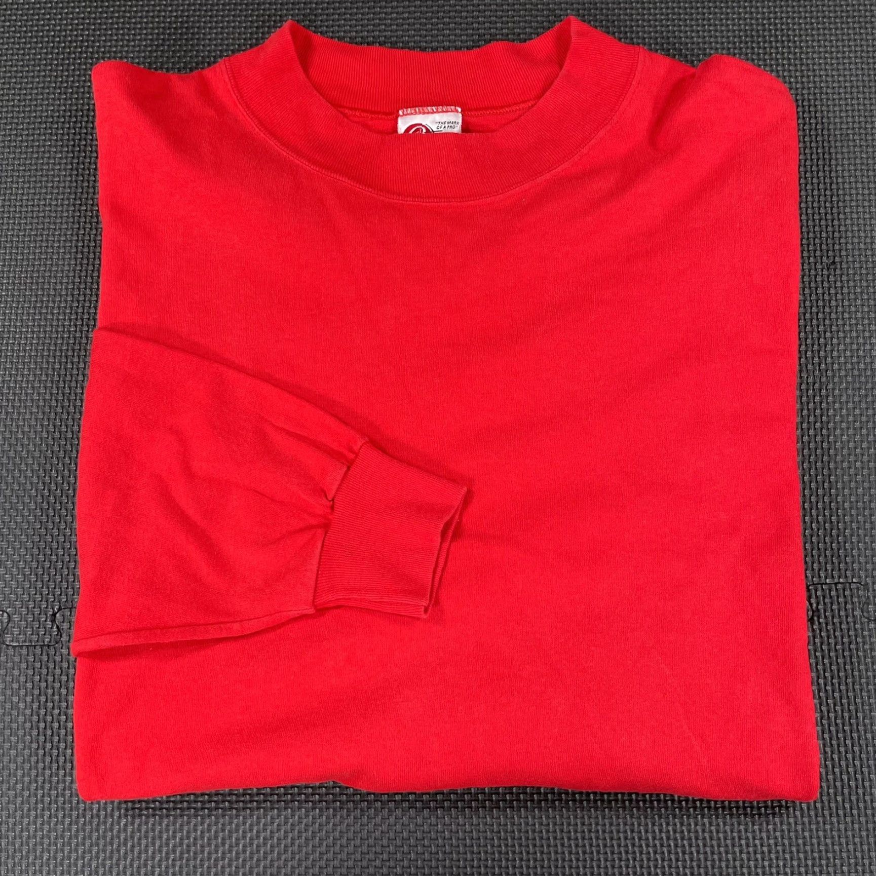 Vintage VINTAGE 90s Rawlings Mock Neck Long Sleeve T Shirt Adult XL Red Cotton Size US XL / EU 56 / 4 - 2 Thumbnail