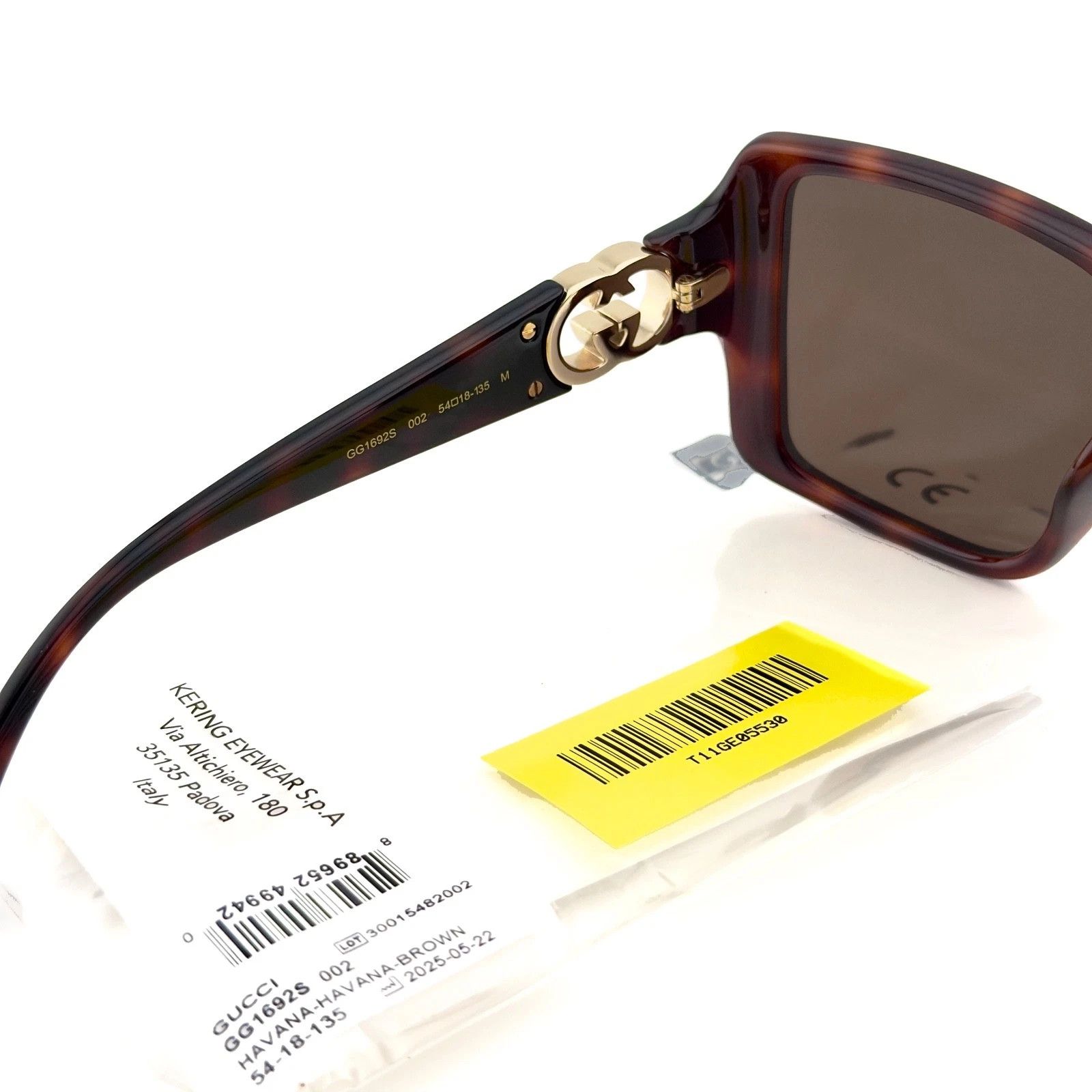 Gucci GUCCI GG1692S Brown Geometric 1692 Fashion Sunglasses 002 Size ONE SIZE - 6 Thumbnail