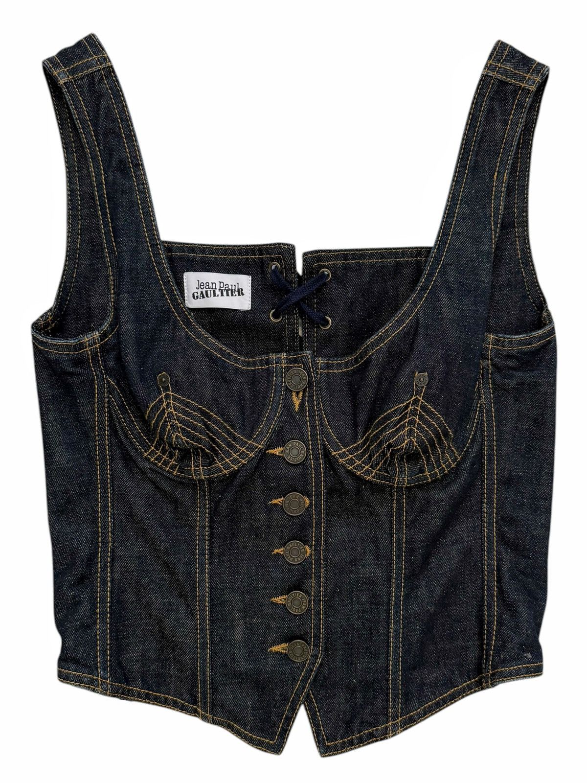 Jean Paul Gaultier Denim Bustier Corset Top Size S / US 4 / IT 40 - 4 Thumbnail