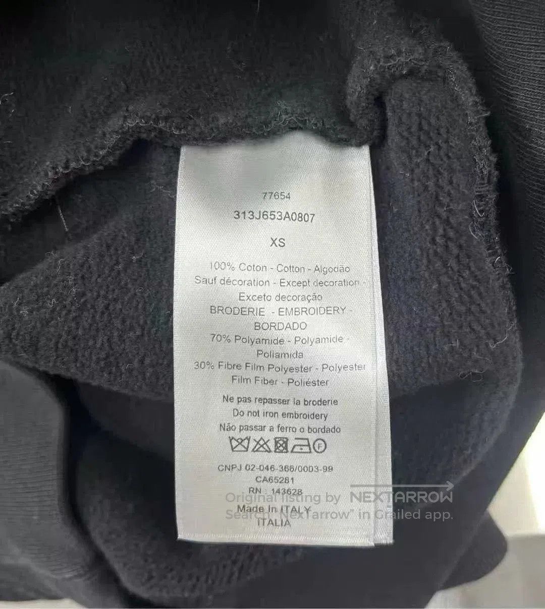 Dior black embroidered logo hooded sweatshirt. Size XS / US 0-2 / IT 36-38 - 4 Thumbnail