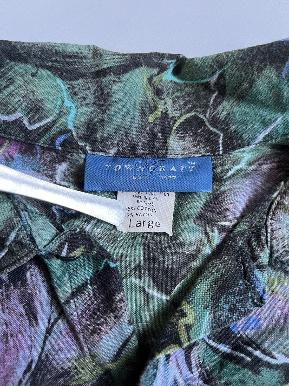 Towncraft Vintage 90s Towncraft Floral Rayon Usa Made Hawaiian Shirt Size US XL / EU 56 / 4 - 4 Thumbnail