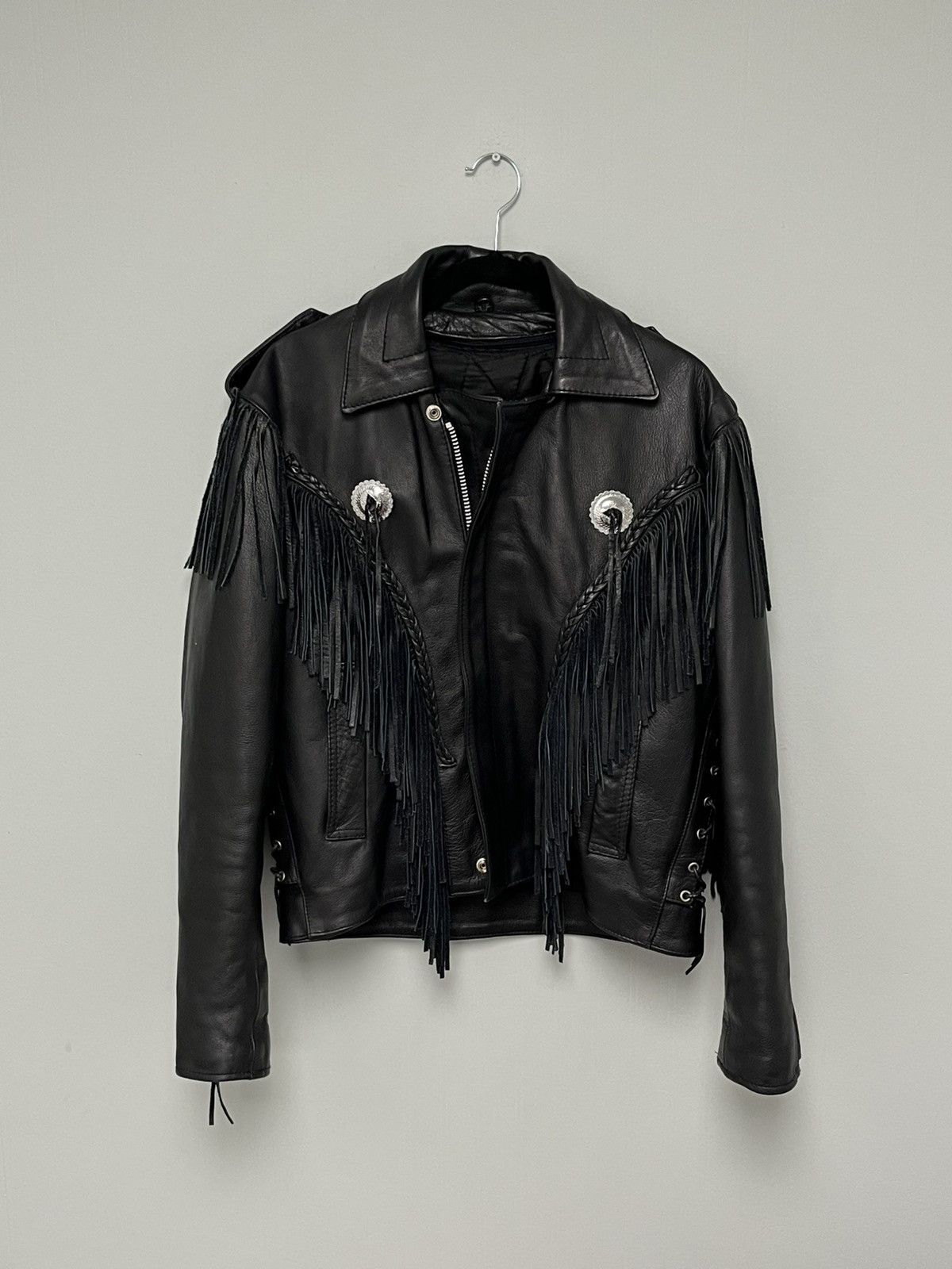 Vintage Fringed Leather Jacket. Size 42 Size L / US 10 / IT 46 - 6 Thumbnail