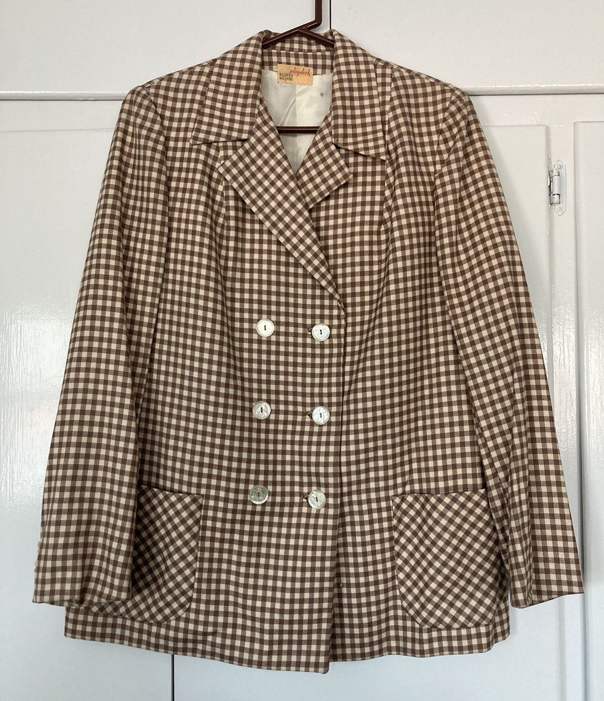 Vintage BULLOCK'S WILSHIRE PLAYDECK BLAZER JACKET COAT CHECKERED 60S Size ONE SIZE - 1 Thumbnail