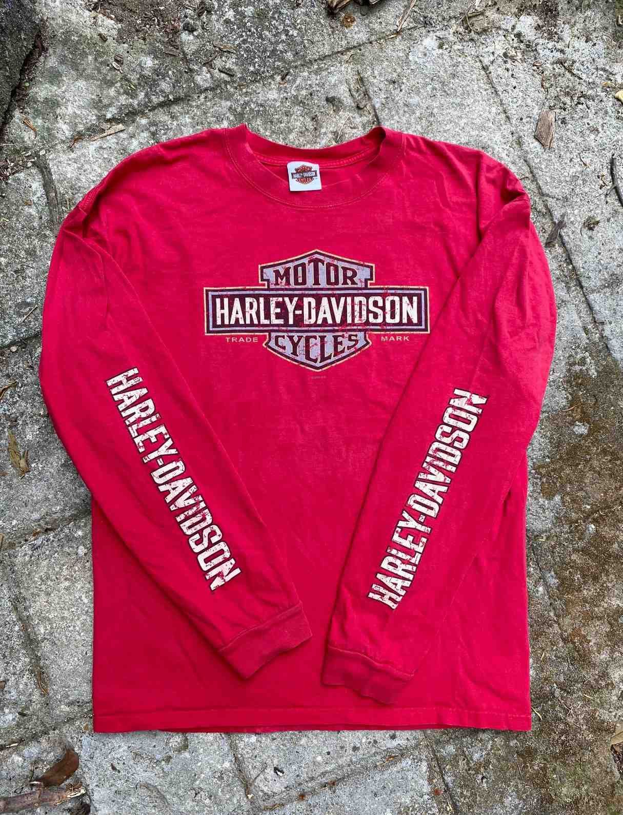 Harley Davidson vtg Harley Davidson Red Long Sleeve Fargo Size US XXL / EU 58 / 5 - 2 Thumbnail