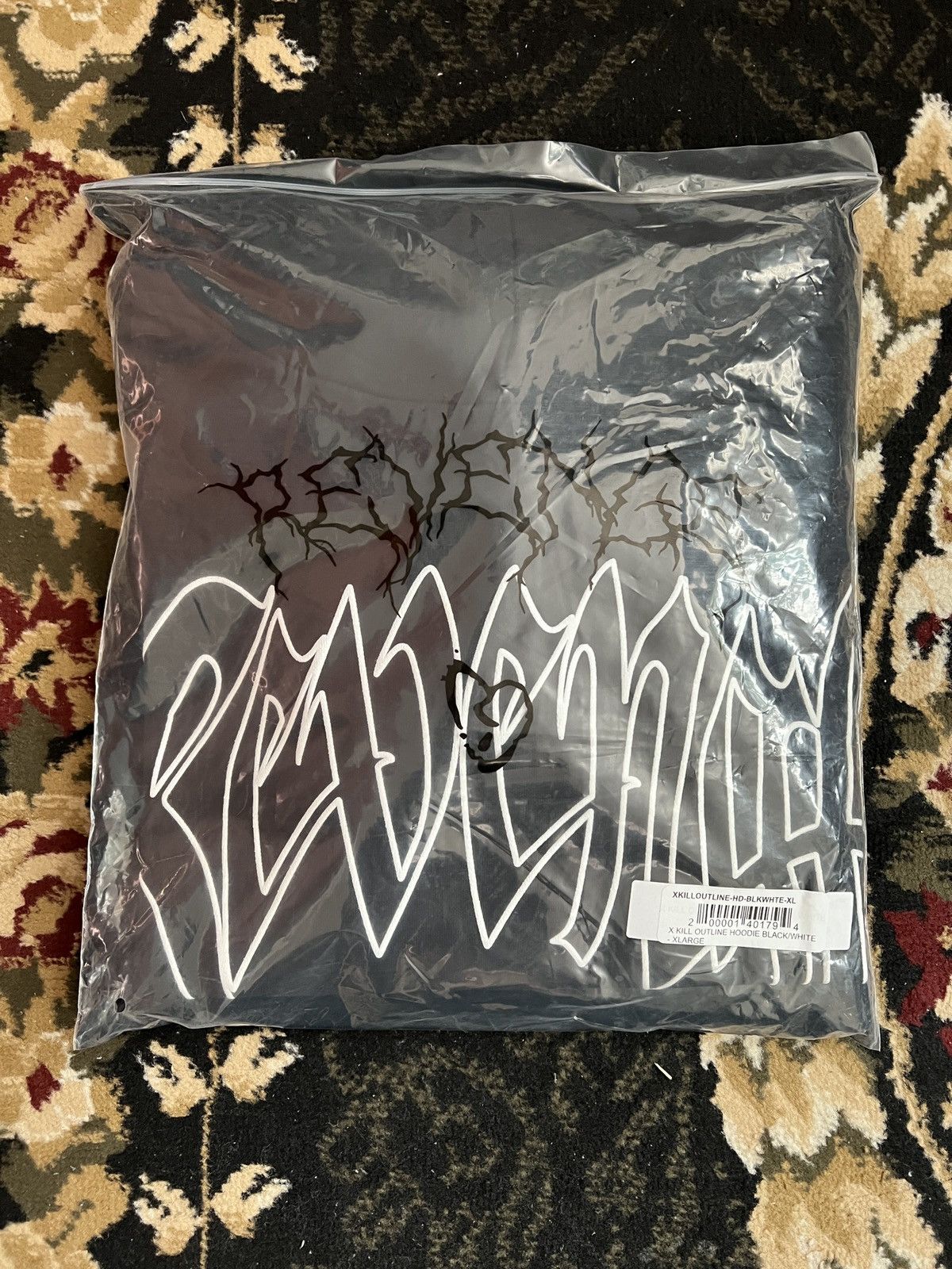 image of Revenge Outline Kill Hoodie in Black, Men's (Size XL)