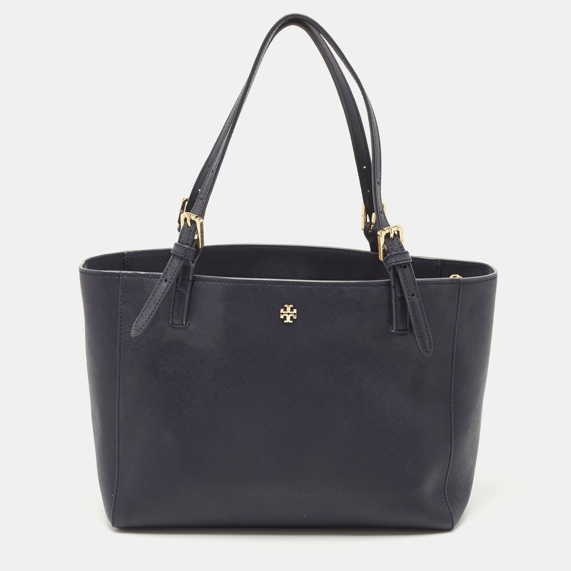 Tory Burch TORY BURCH Navy Blue Saffiano Leather York Buckle Tote | Grailed