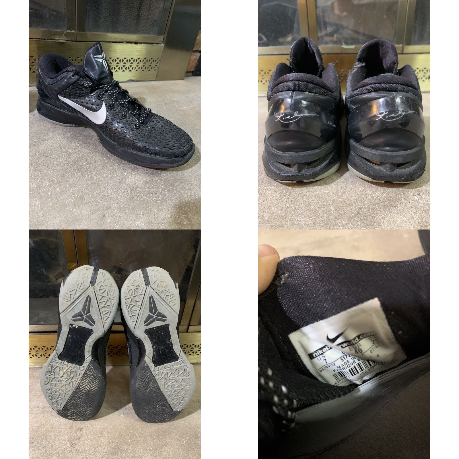 Nike NIKE Zoom Kobe VII System TB Black/Metallic Silver-White Size 7.0 Mens Sneaker Size US 7 / EU 40 - 8 Thumbnail