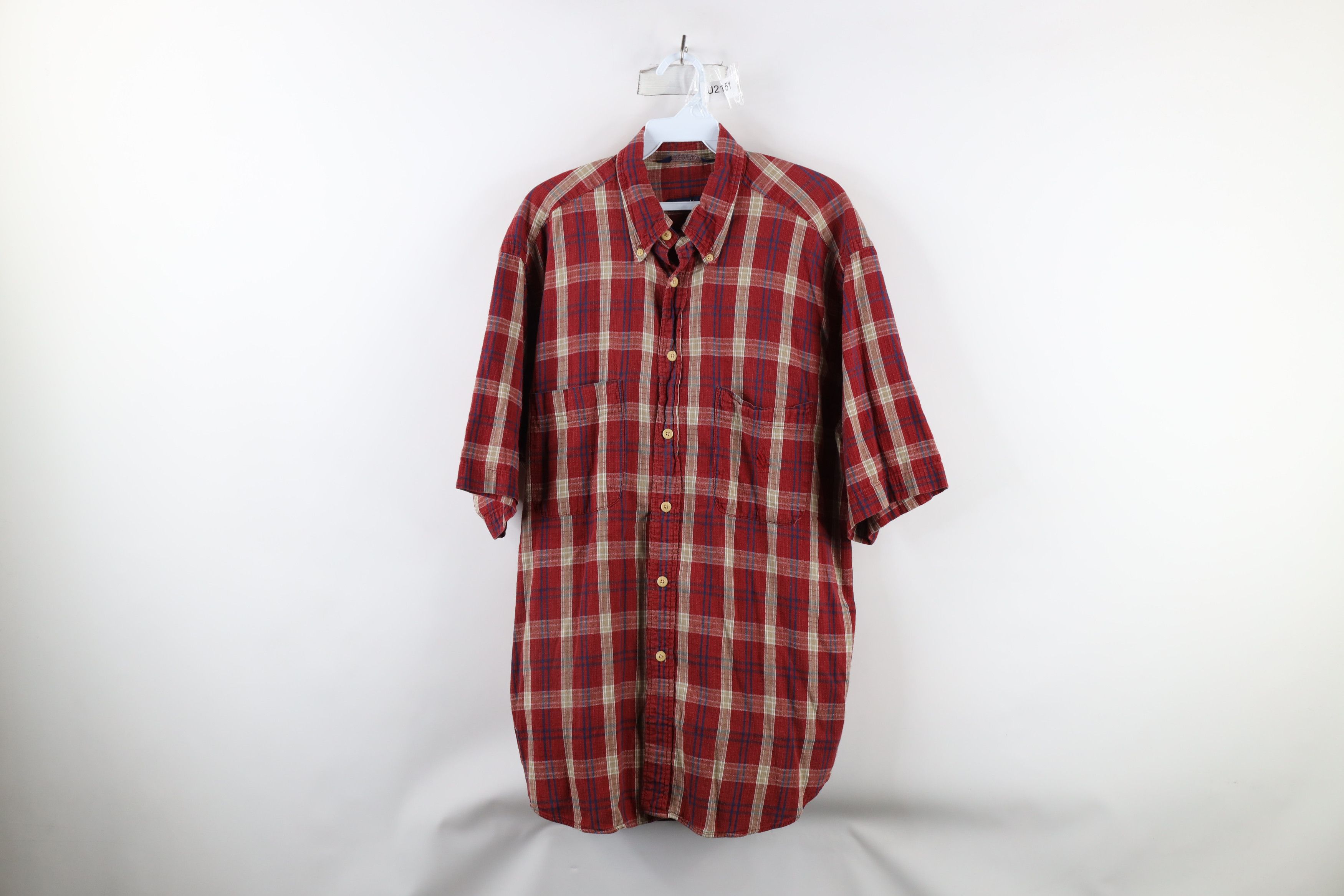 Nautica × Vintage Vintage 90s Nautica Seer Sucker Short Sleeve Button Shirt Size US L / EU 52-54 / 3 - 1 Thumbnail