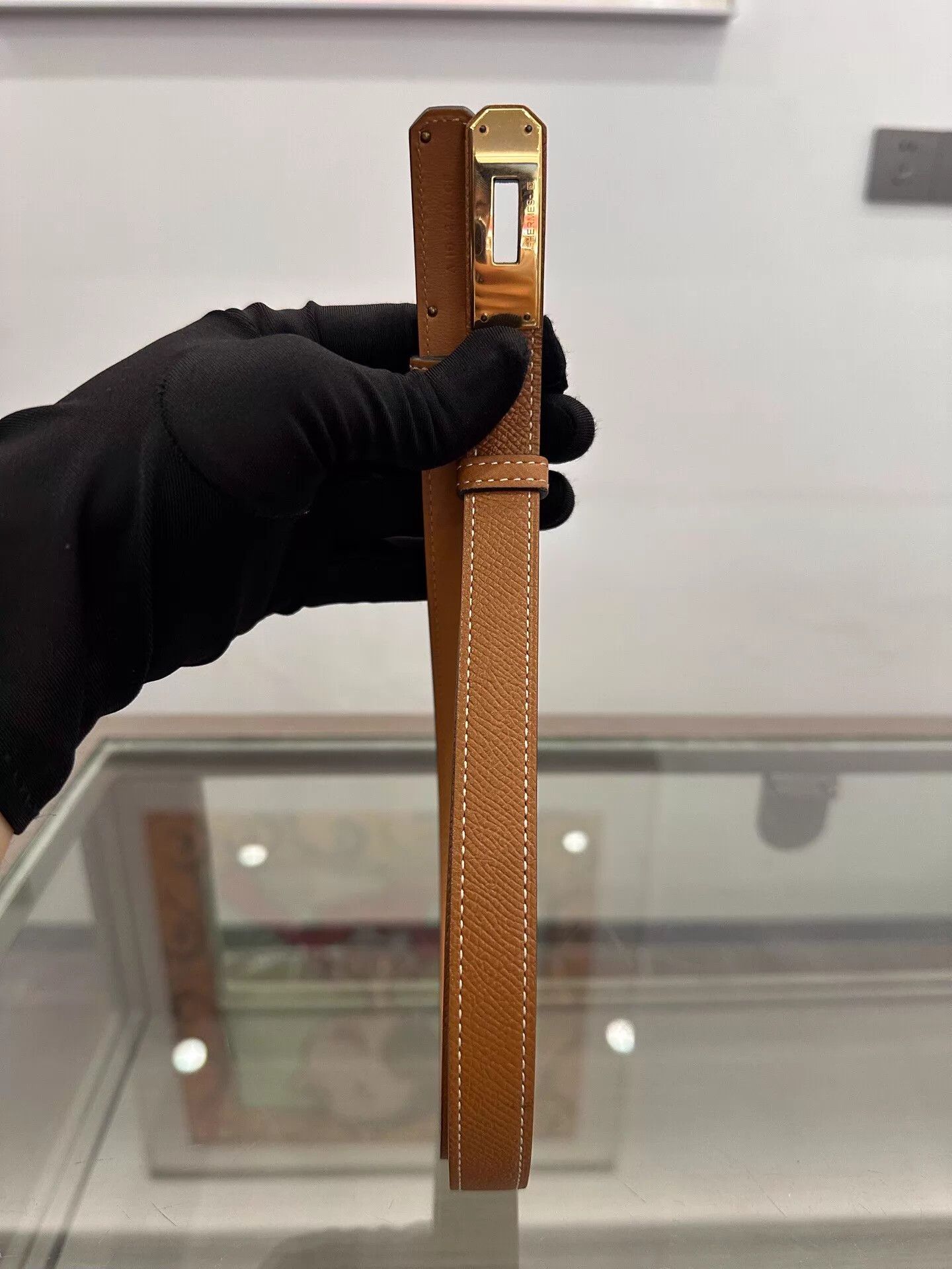 Hermes Hermes 2cm Gold Brown Kelly Buckle Belt 85 A Stamp Size ONE SIZE - 3 Thumbnail