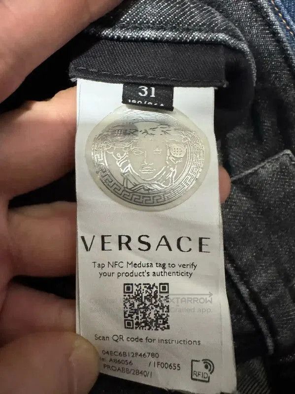 Versace Versace M Size Black Gray Leather Embroidered Pants . Size US 32 / EU 48 - 6 Thumbnail