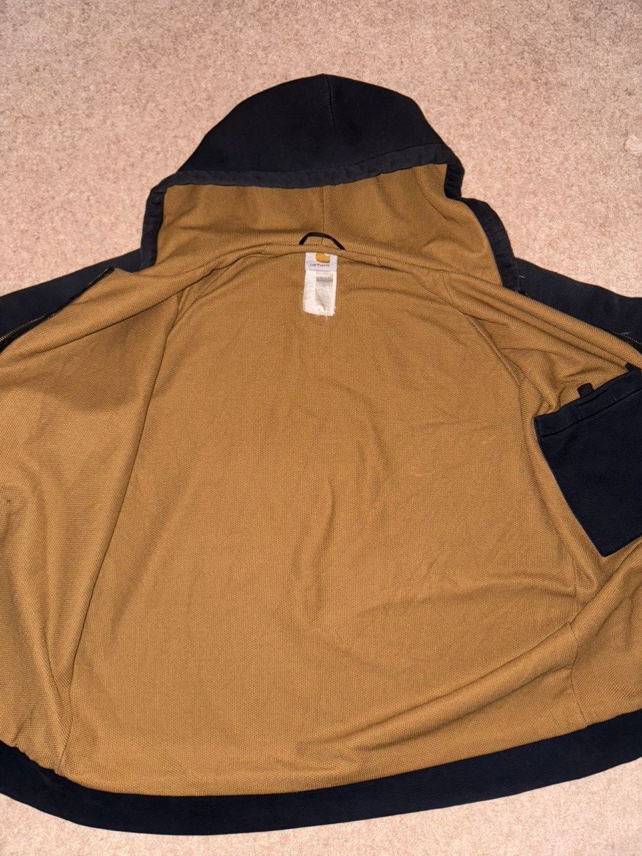 Carhartt Rare vintage black carhartt thermal-lined zip up hoodie. Size US XL / EU 56 / 4 - 4 Thumbnail