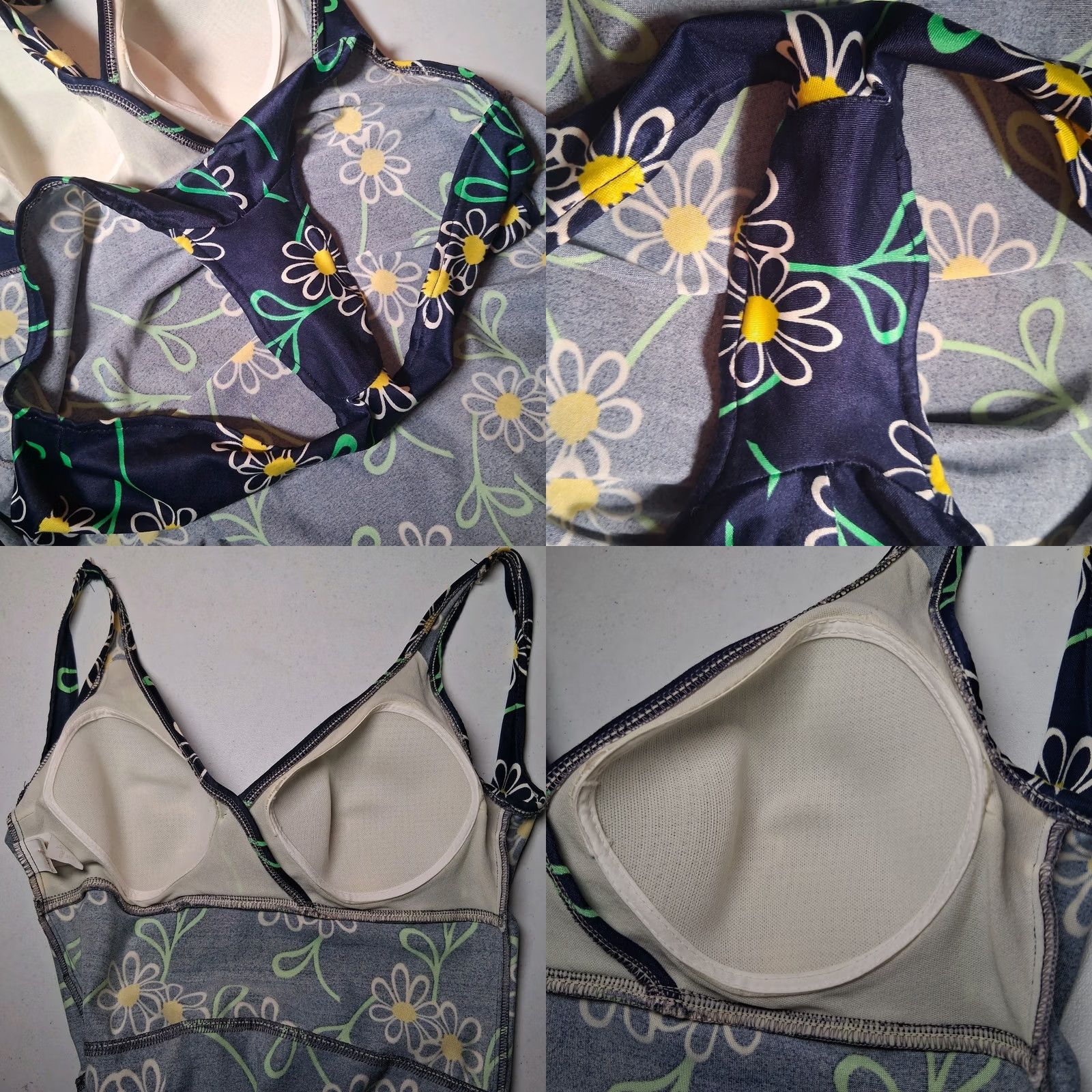 Jantzen VINTAGE Jantzen Bathing Suit Dress Blue Daisy Flowers 16 60s 70s USA Size XXL / US 16-18 / IT 52-54 - 10 Thumbnail
