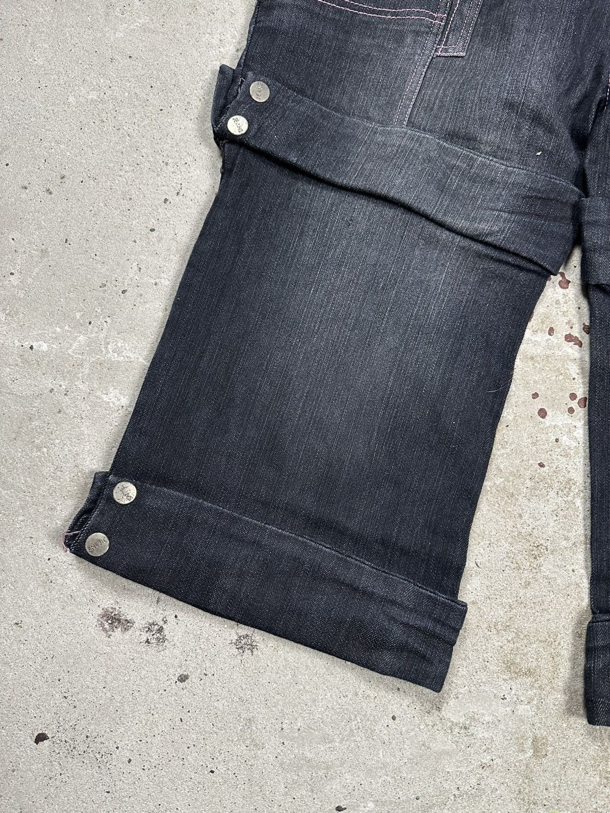 If Six Was Nine Vintage Y2K Baggy Rhinestones Jeans Denim Jorts Shorts Size US 34 / EU 50 - 11 Thumbnail
