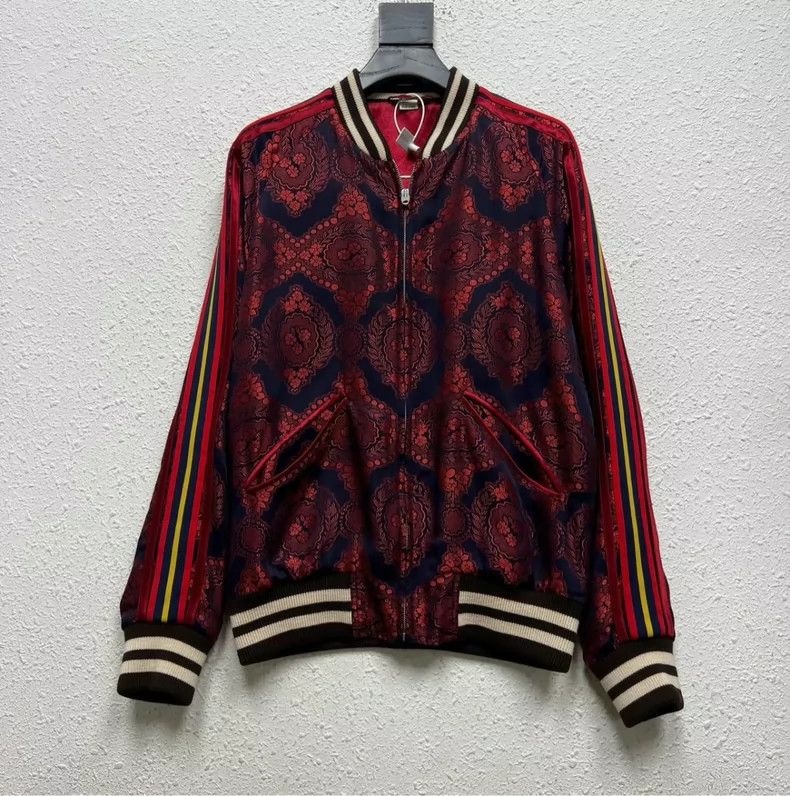 Gucci gucci floral embroidery silk baseball jacket - dmc Size US L / EU 52-54 / 3 - 1 Thumbnail