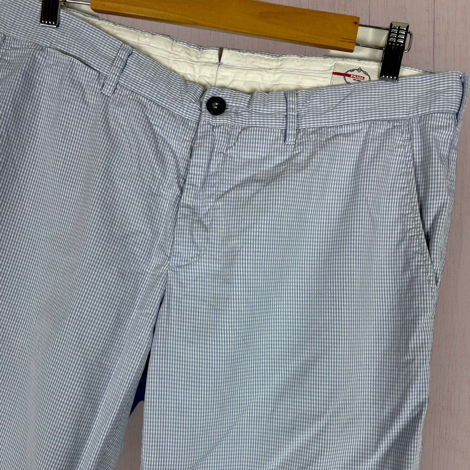 Prada Prada Milano Checkered Pattern Blue Shorts Size US 38 / EU 54 - 2 Thumbnail
