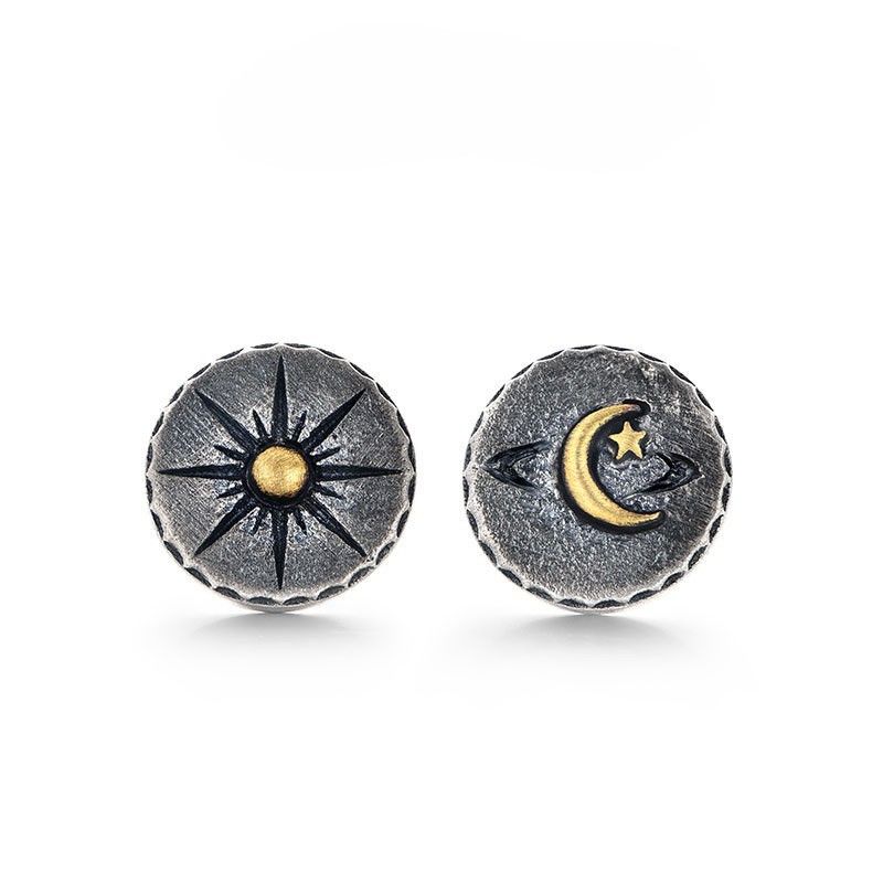 Jewelry Star Moon Vibe Earrings One Pairs Chrome Jewelry Size ONE SIZE - 4 Thumbnail