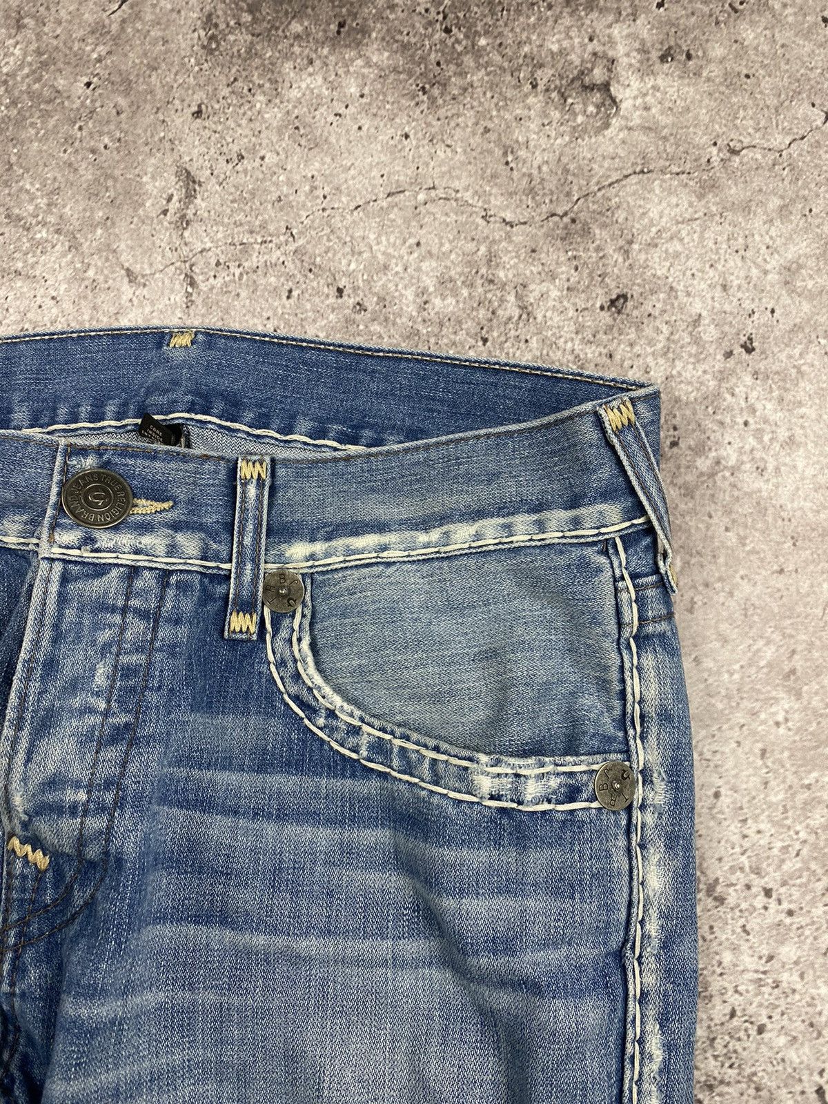 Japanese Brand × True Religion × Vintage Crazy Vintage Y2K True Religion Faded Distressed Baggy Jeans Size US 31 - 11 Thumbnail
