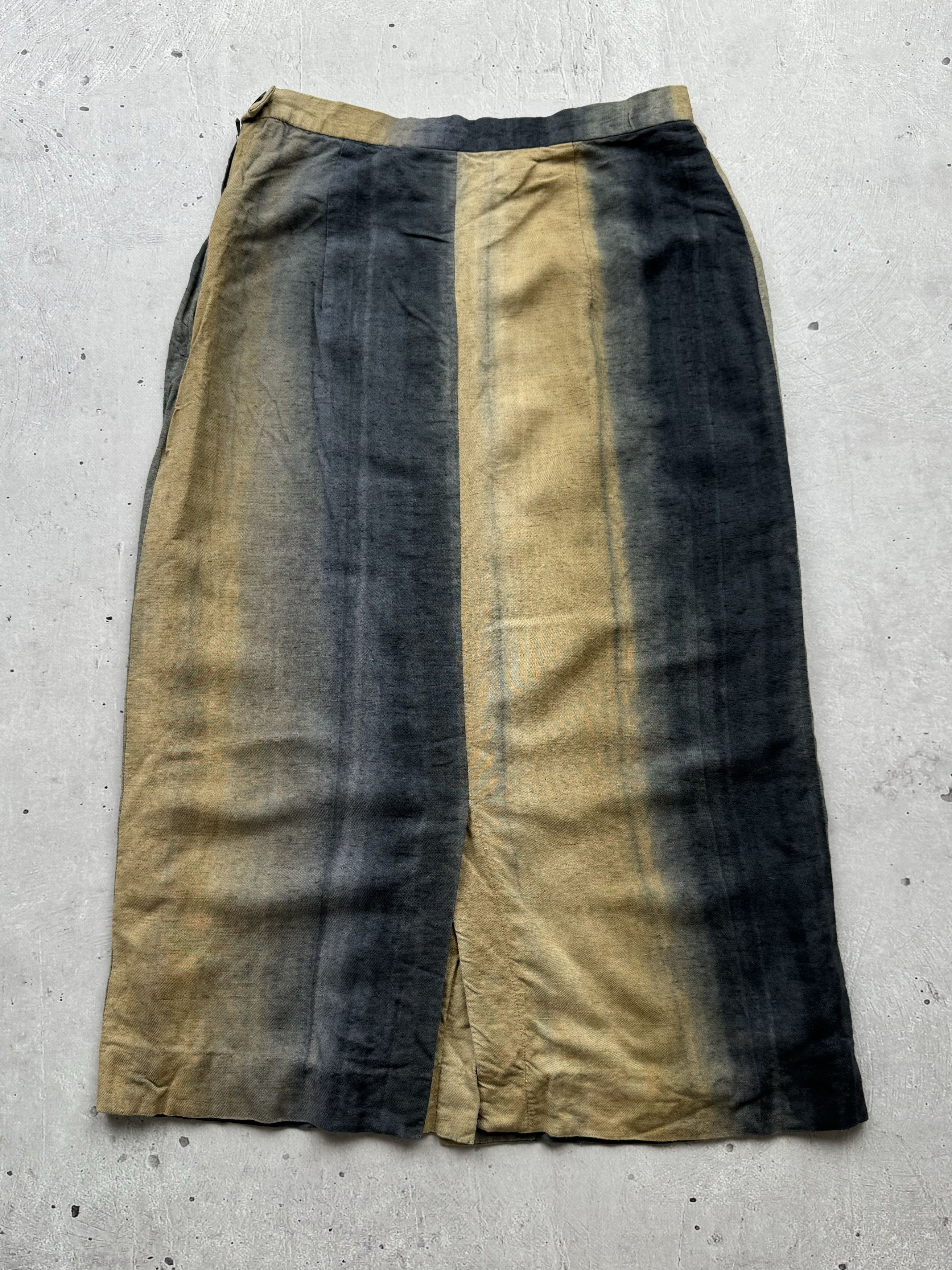 Jean Paul Gaultier Jean Paul Gaultier Vintage Linen Gradient Midi Skirt Size 27" / US 4 / IT 40 - 9 Thumbnail
