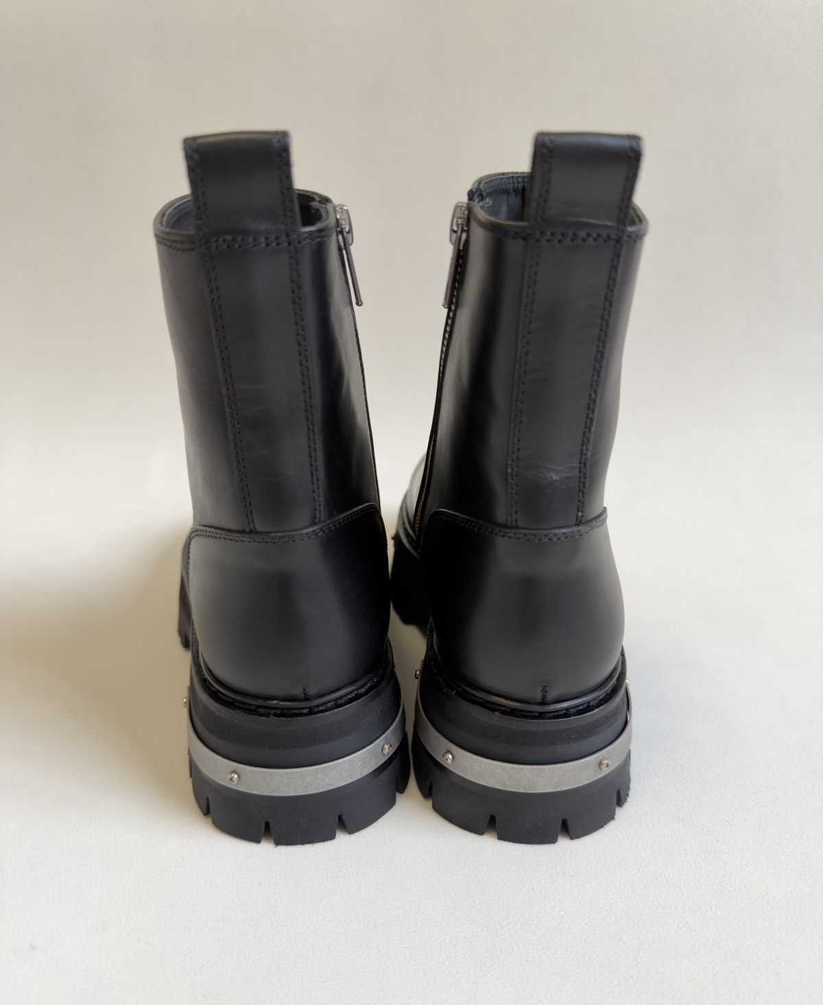 Ann Demeulemeester Metal Plaque Detail Black ‘Tucson’ Combat Boots Size US 6 / IT 36 - 16 Thumbnail