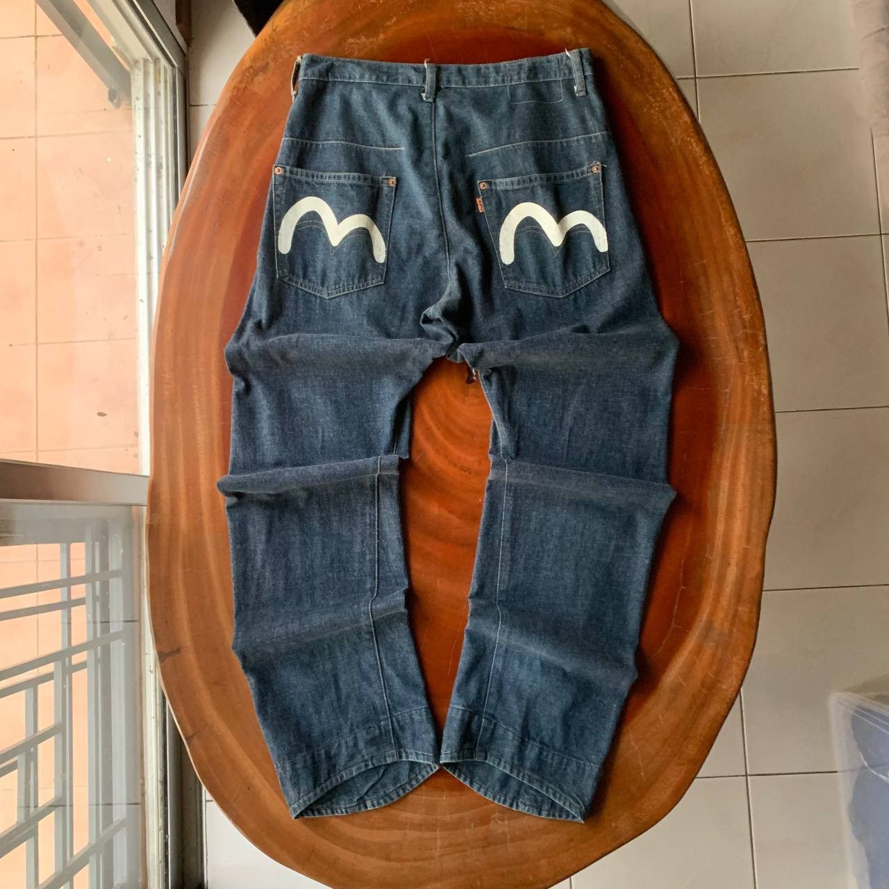 Evisu Vintage 90s Evis Evisu Seagull Dark Blue Denim Jeans Pants Size US 31 - 1 Thumbnail