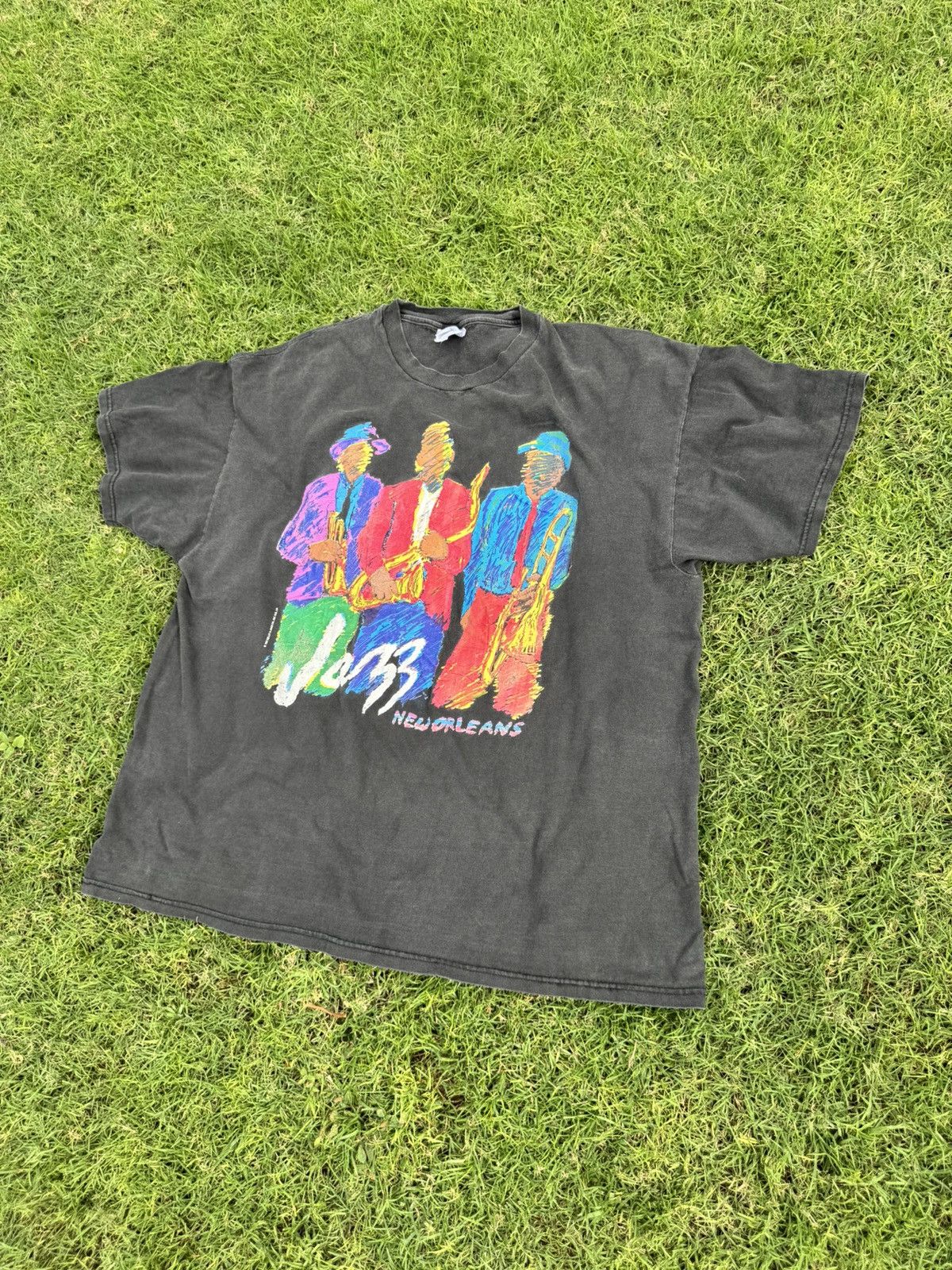 Vintage Vintage New Orleans Jazz Graphic Shirt 1997 Kelley Size US XXL / EU 58 / 5 - 2 Thumbnail