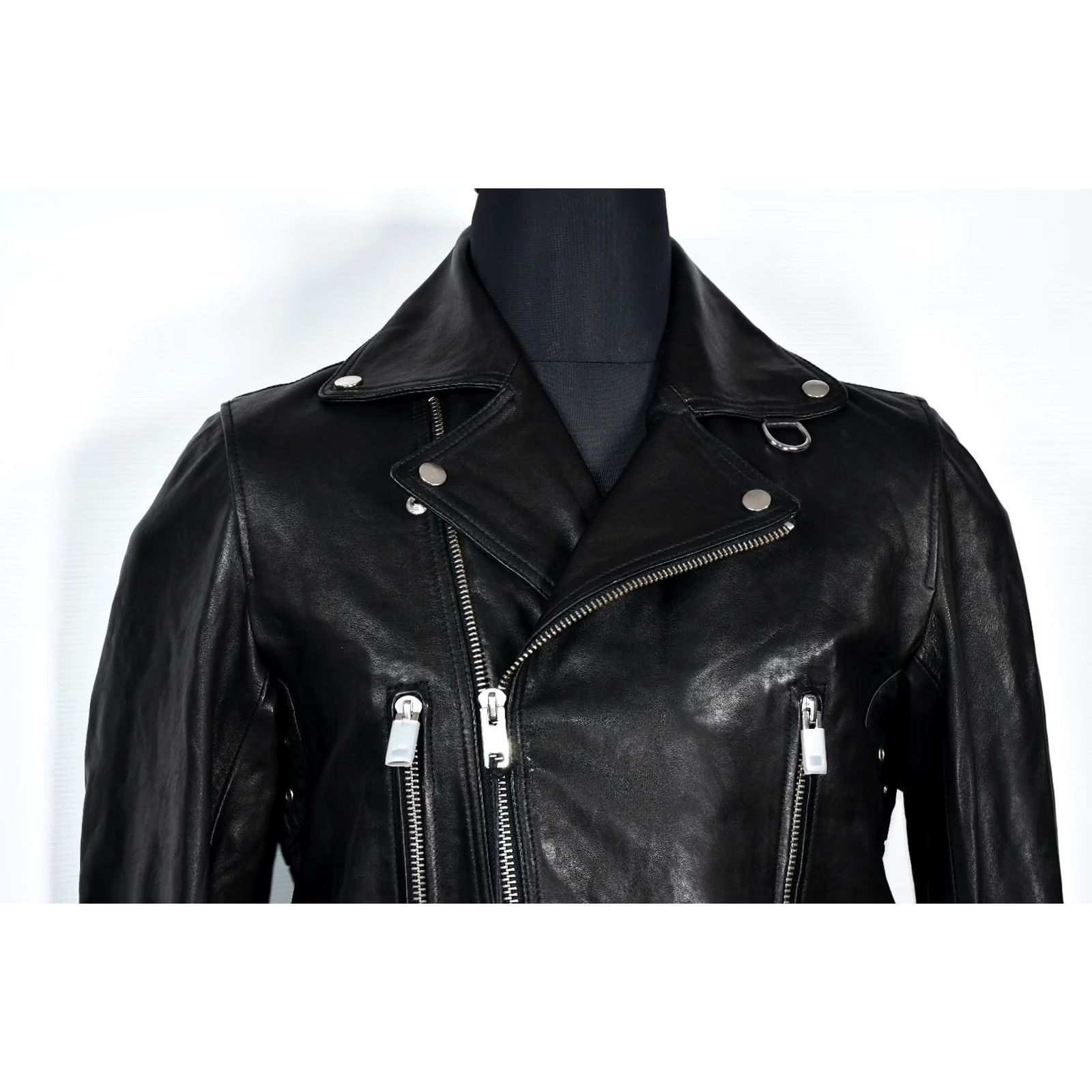 Diesel Diesel L-Gotiv-A Biker Leather Jacket Men's M Diesel Leather Jacket Motorcycle Jacket Black 57 cm Chest 60 cm Length 70 cm Sleeve 45 cm Shoulders XS? Size US M / EU 48-50 / 2 - 3 Thumbnail