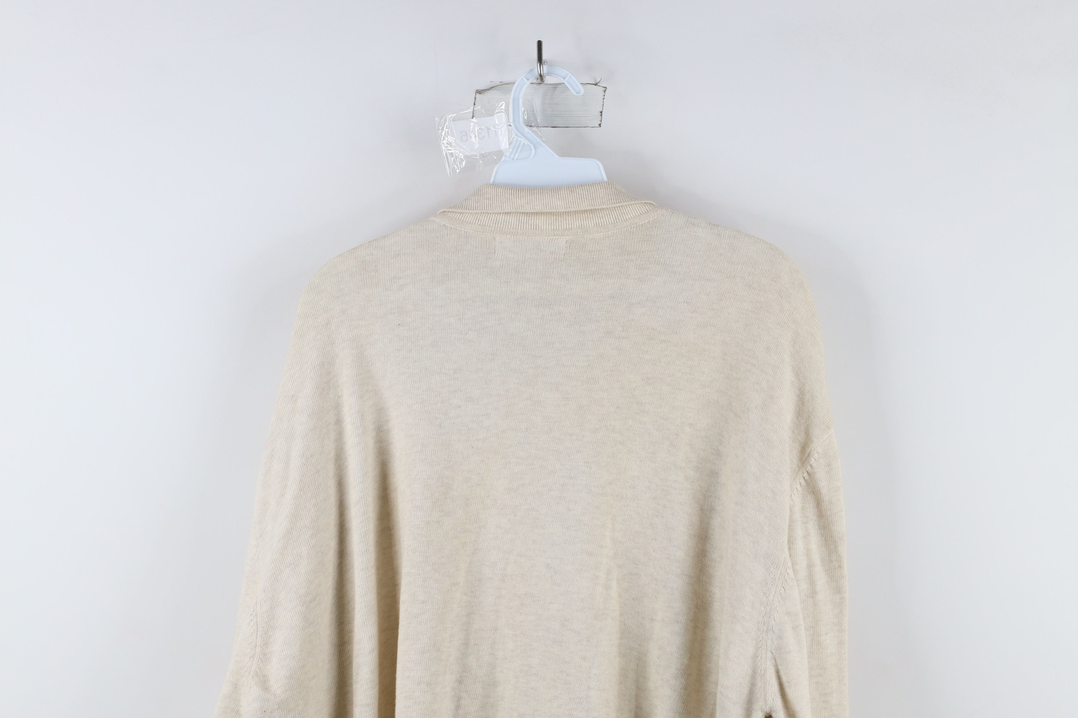Vintage Vintage 90s Streetwear Knit Collared Pullover Sweater Beige Size US XXL / EU 58 / 5 - 8 Thumbnail